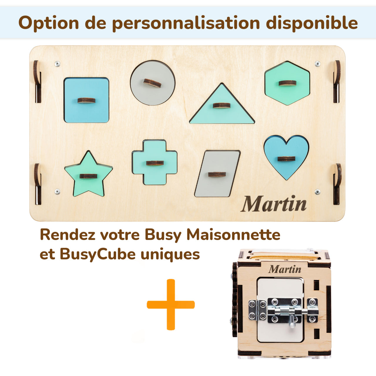 Ensemble - Busy board maisonnette natura et cube interactif