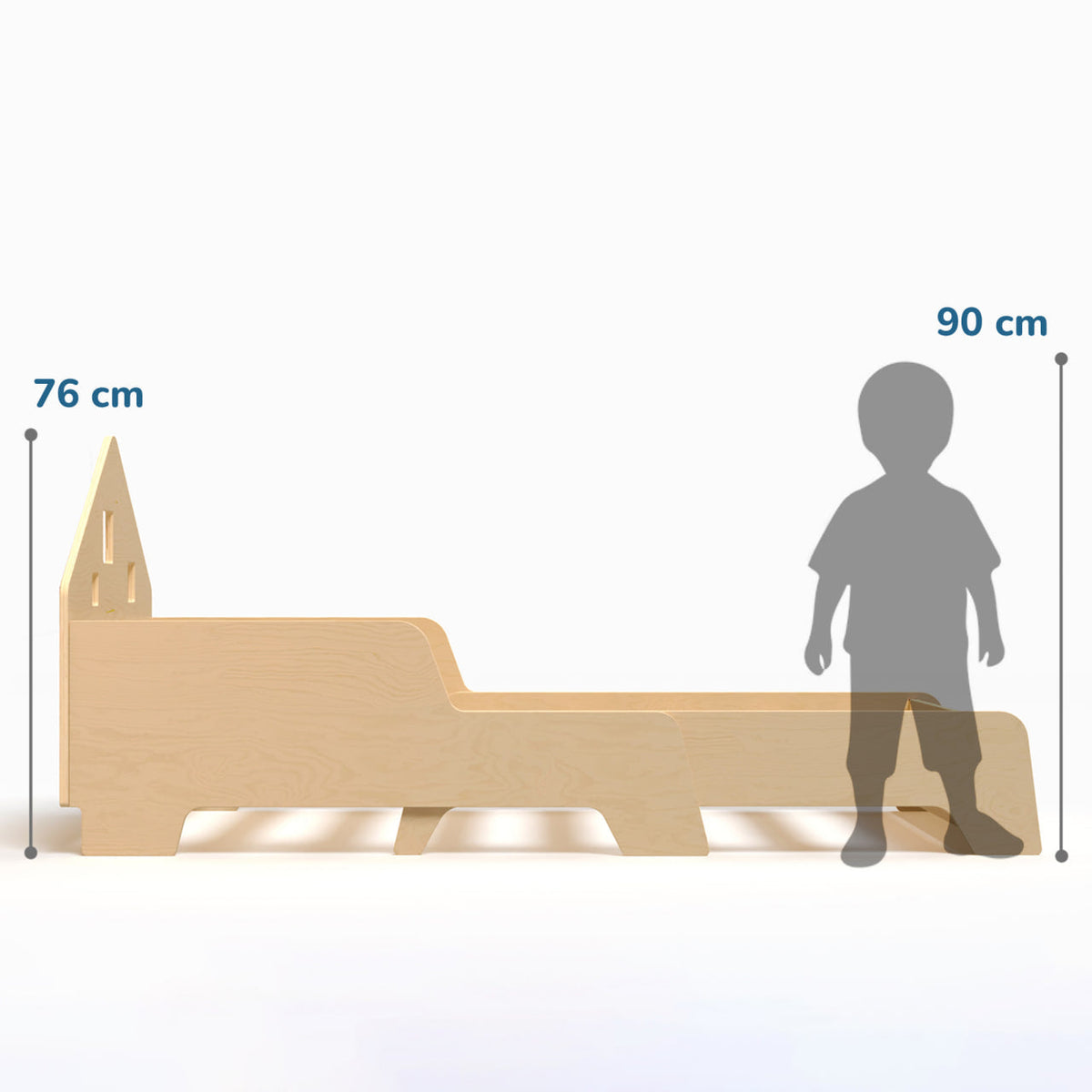 Lit extensible en forme de maison avec éclairage LED