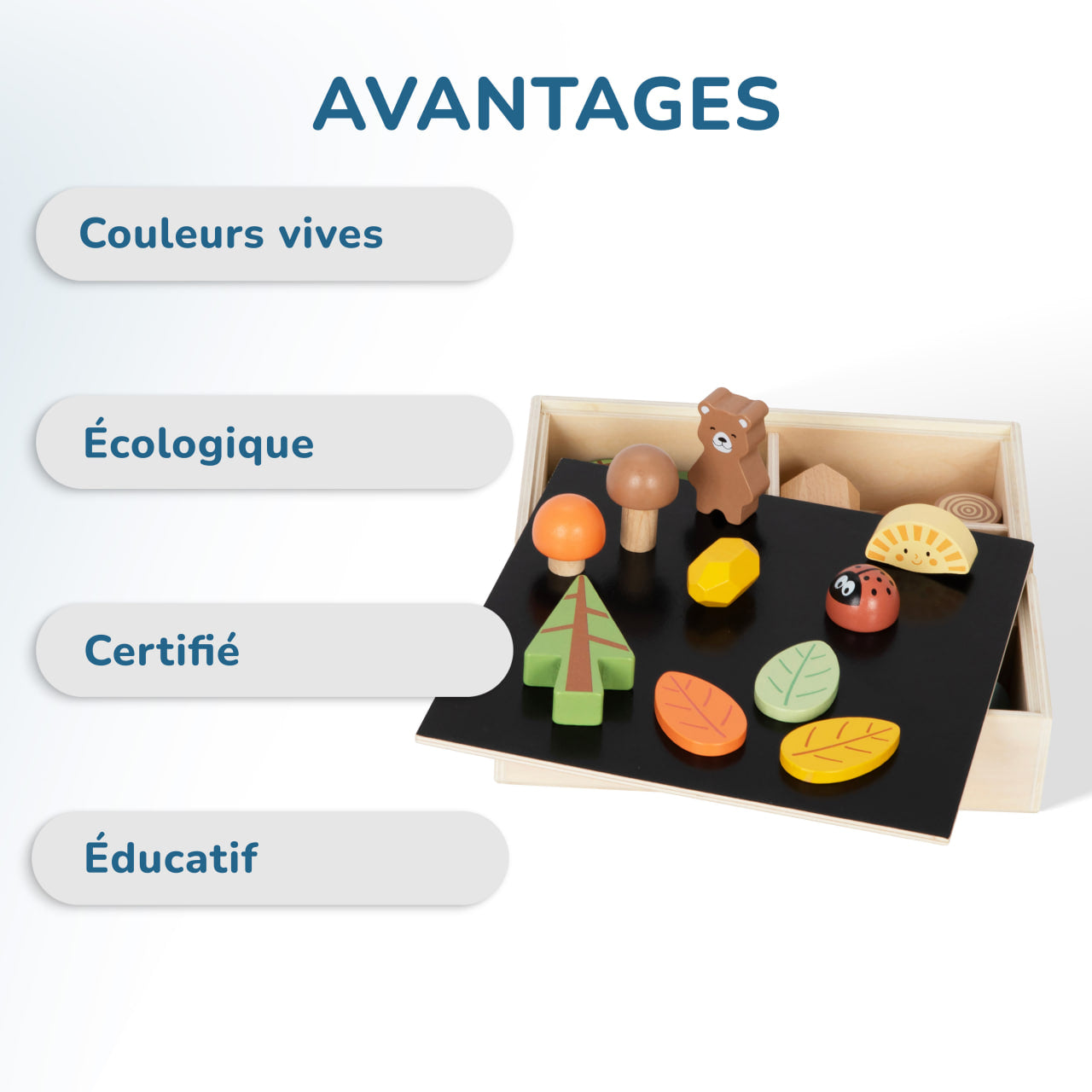 Set de figurines en bois Montessori "La Forêt"