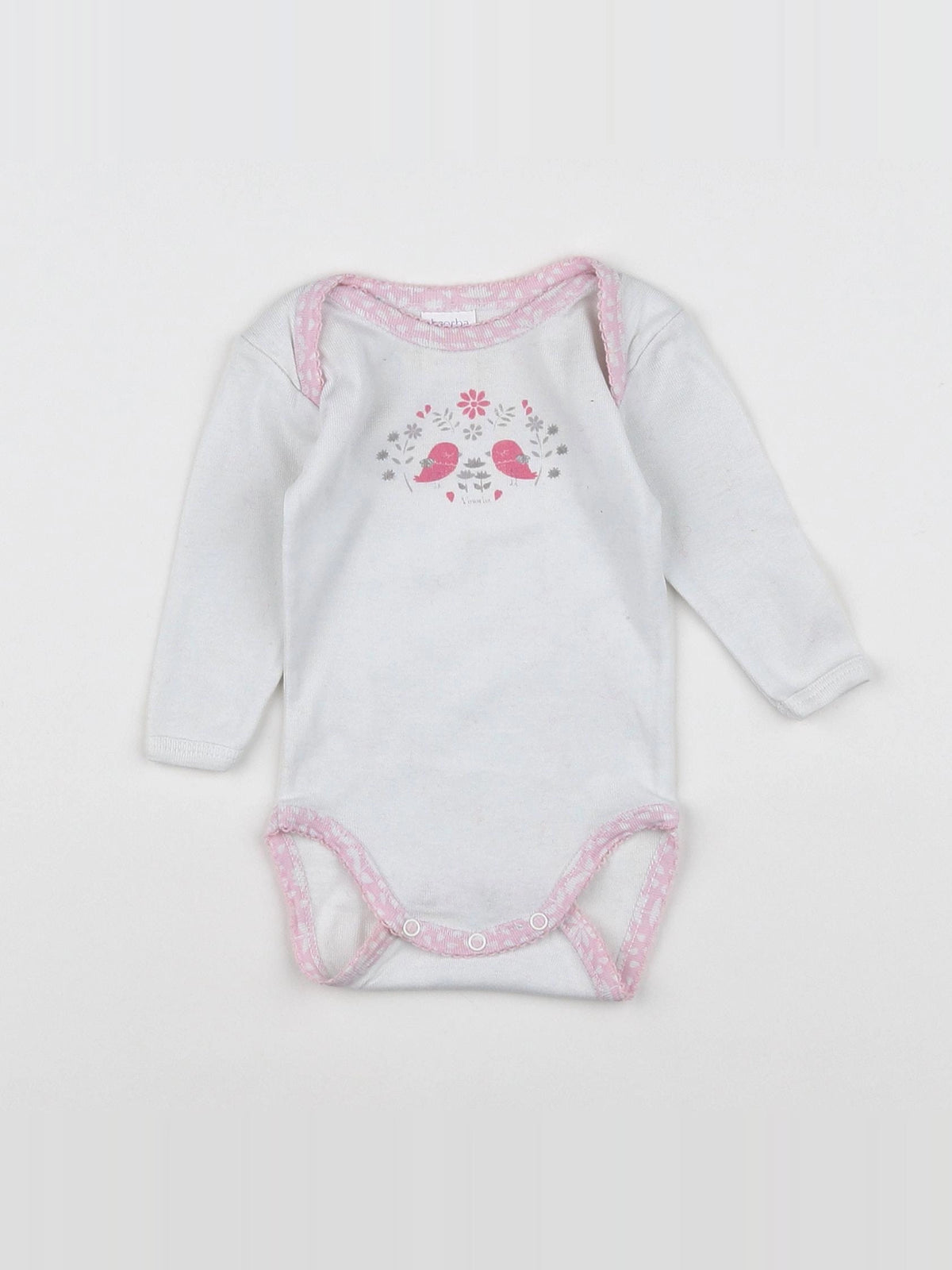 Absorba - body blanc, rose - 3 mois
