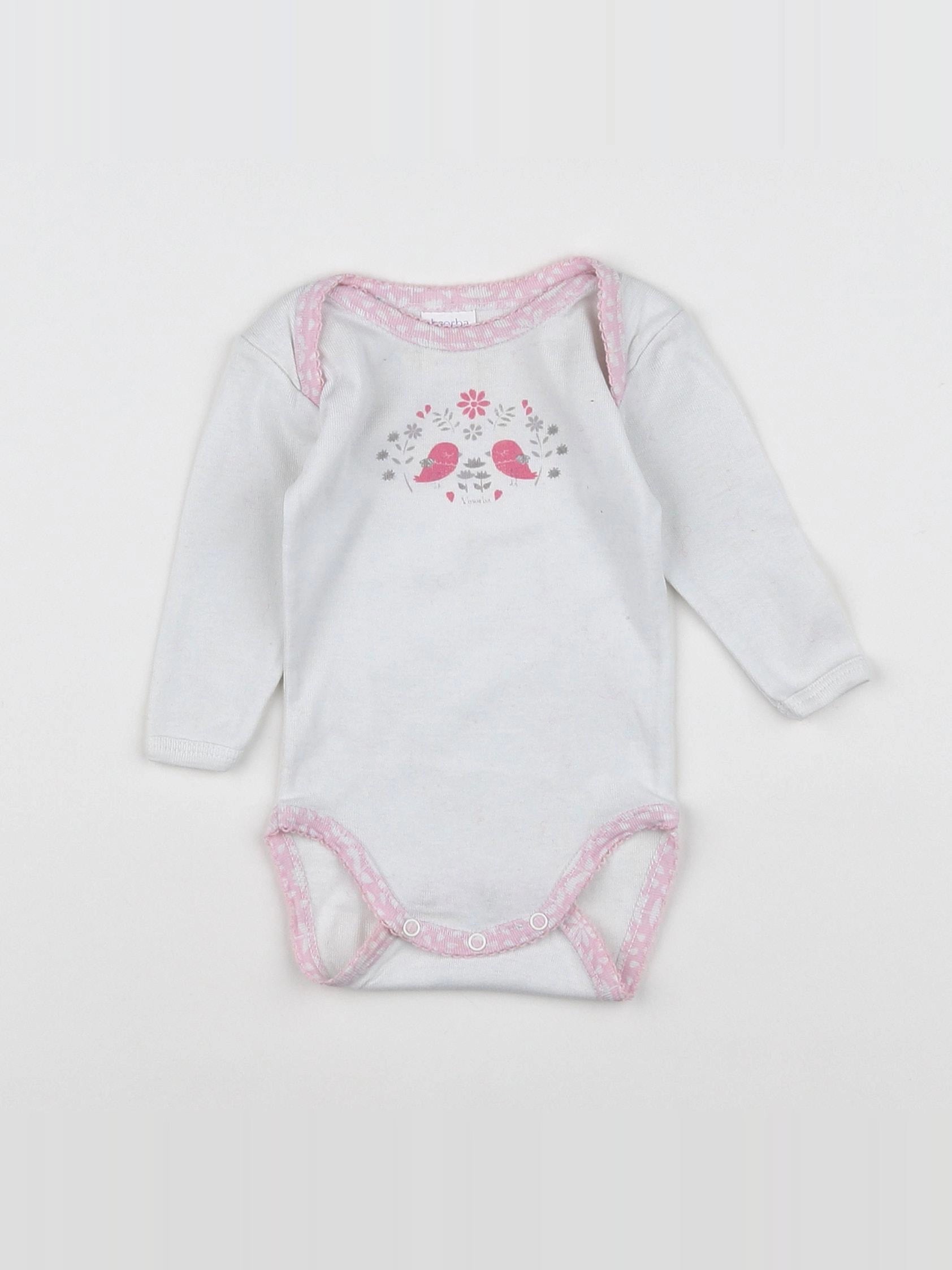 Absorba - body blanc, rose - 3 mois