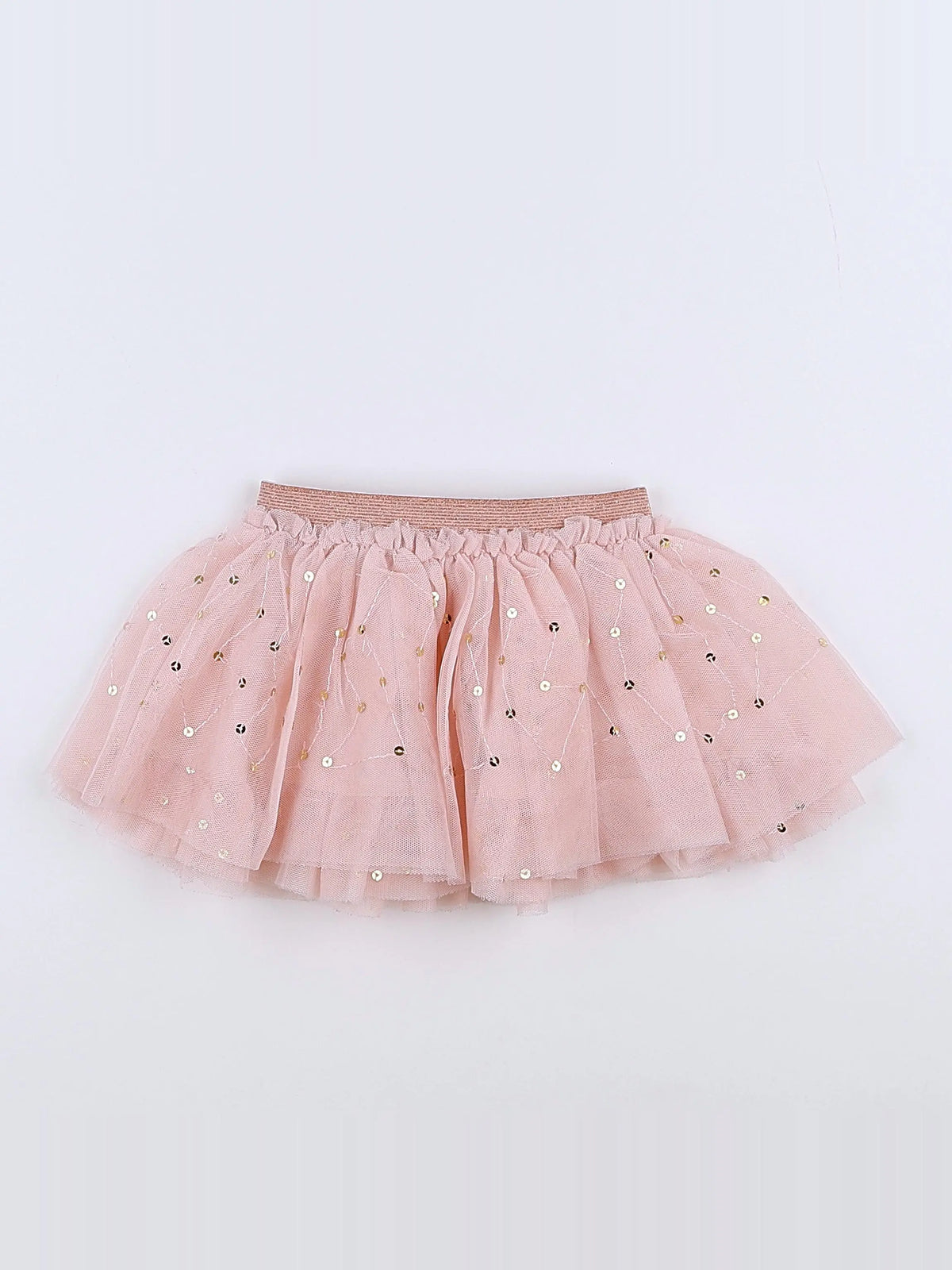 Vertbaudet - jupe rose, or - 9 mois