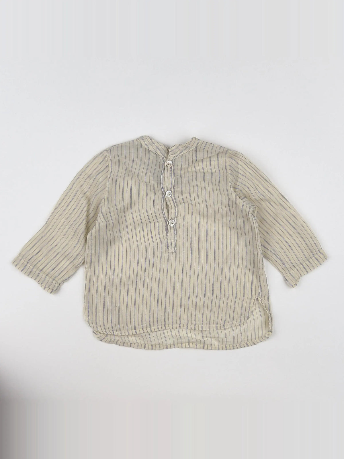 Bonton - chemise beige, bleu - 6 mois