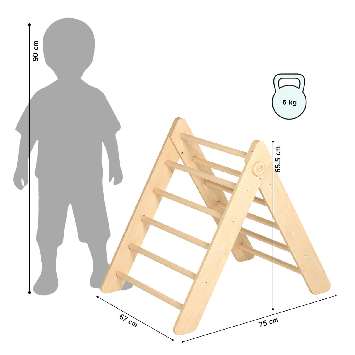Ensemble - Triangle de Pikler et un grand toboggan à double face