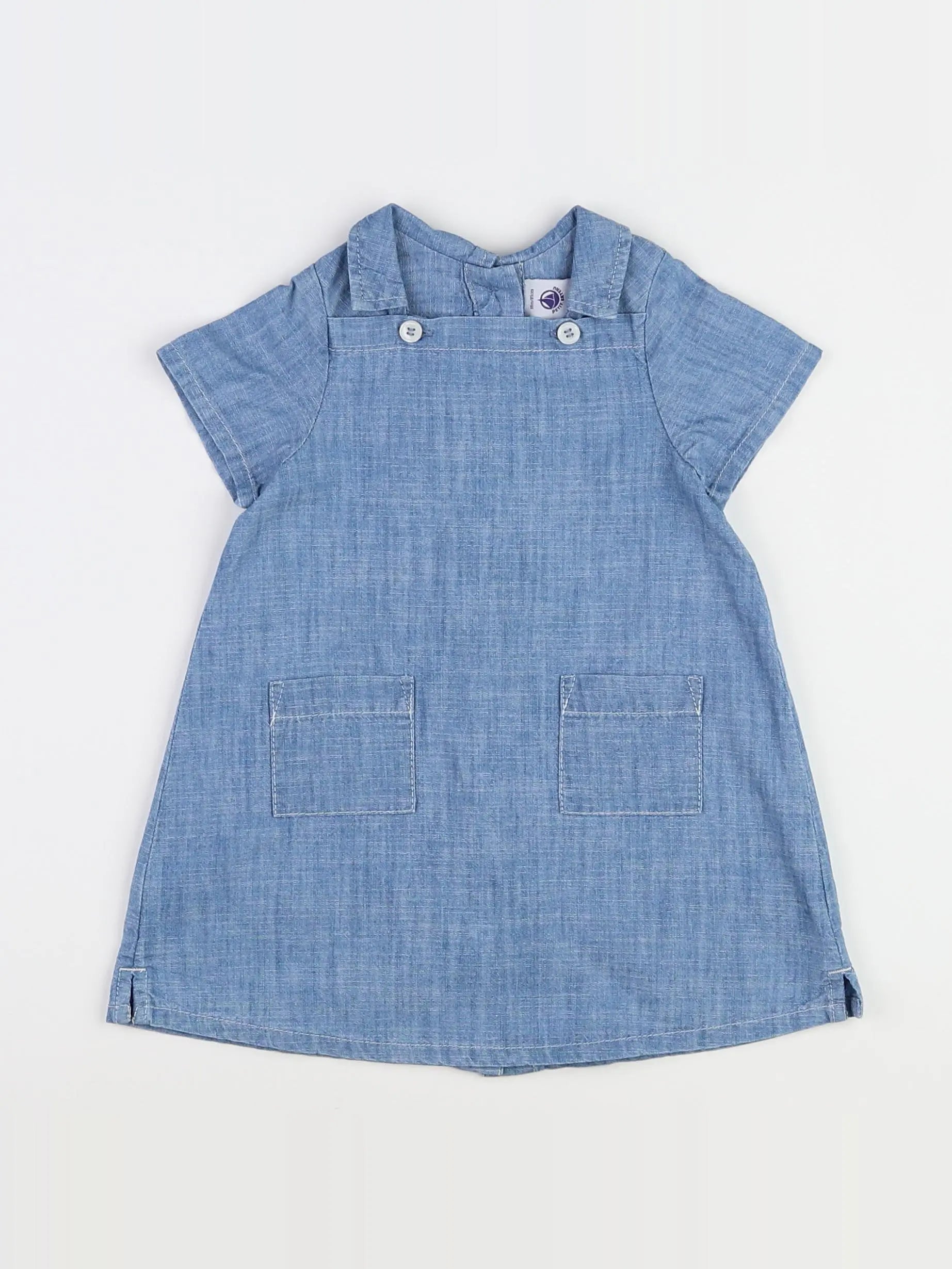 Petit Bateau - robe bleu - 18 mois