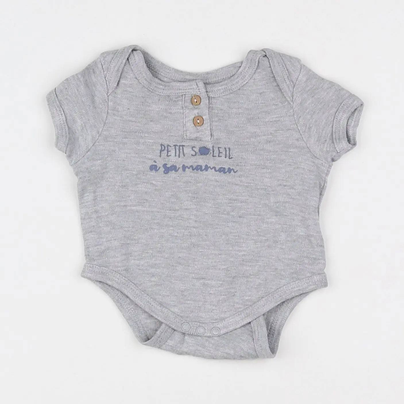 Vertbaudet - body gris - 1 mois