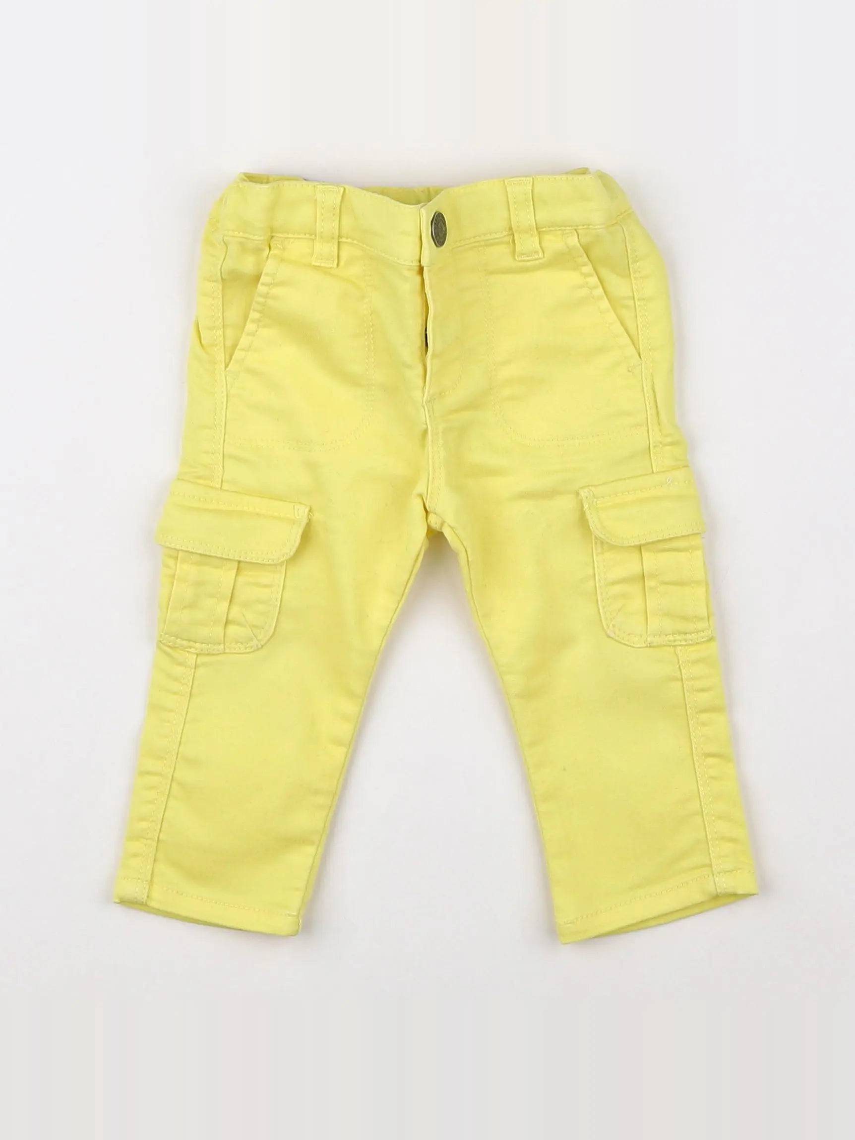 Vertbaudet - pantalon jaune - 12 mois