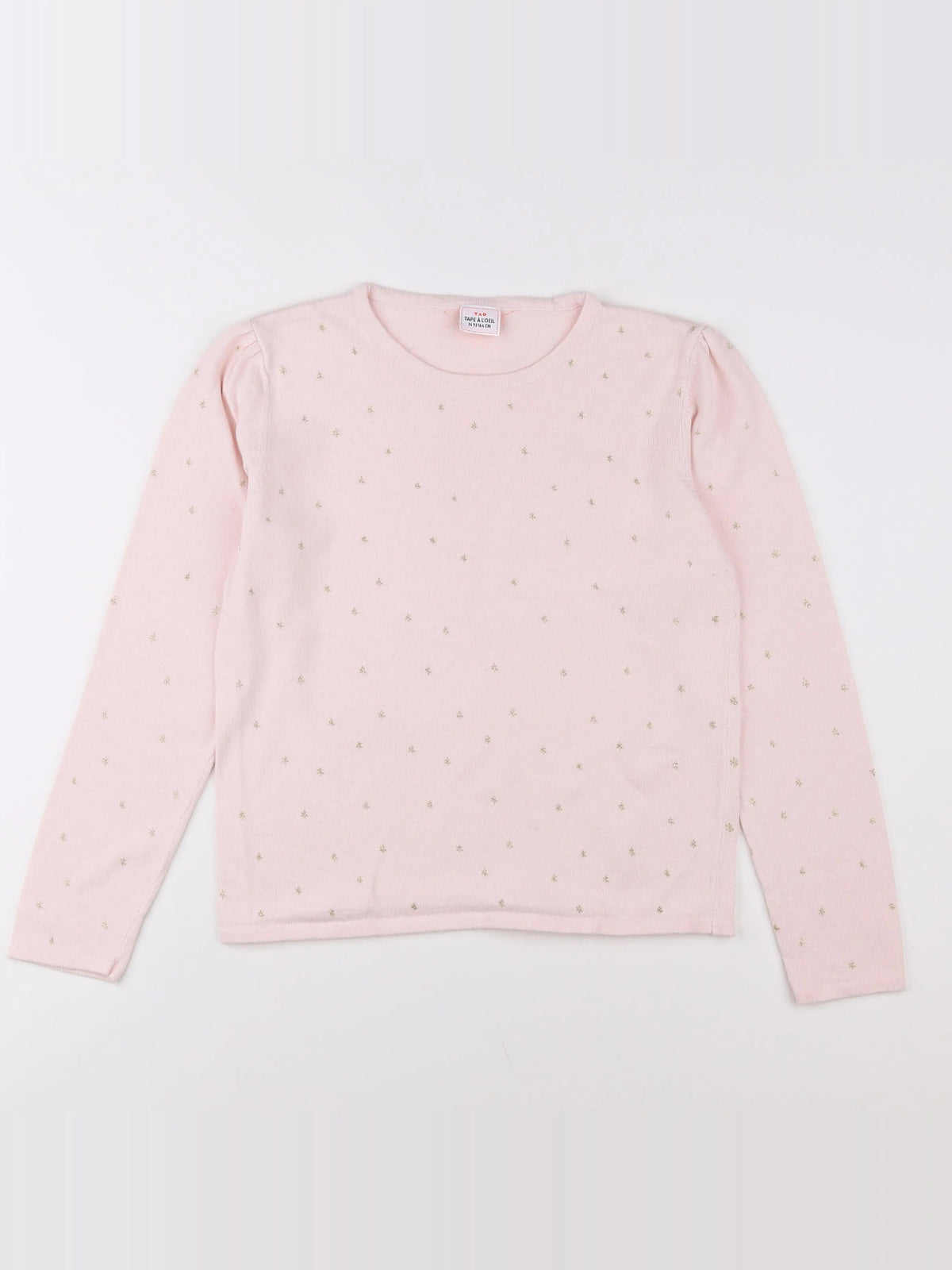 Tape à l'oeil - pull rose, or - 14 ans