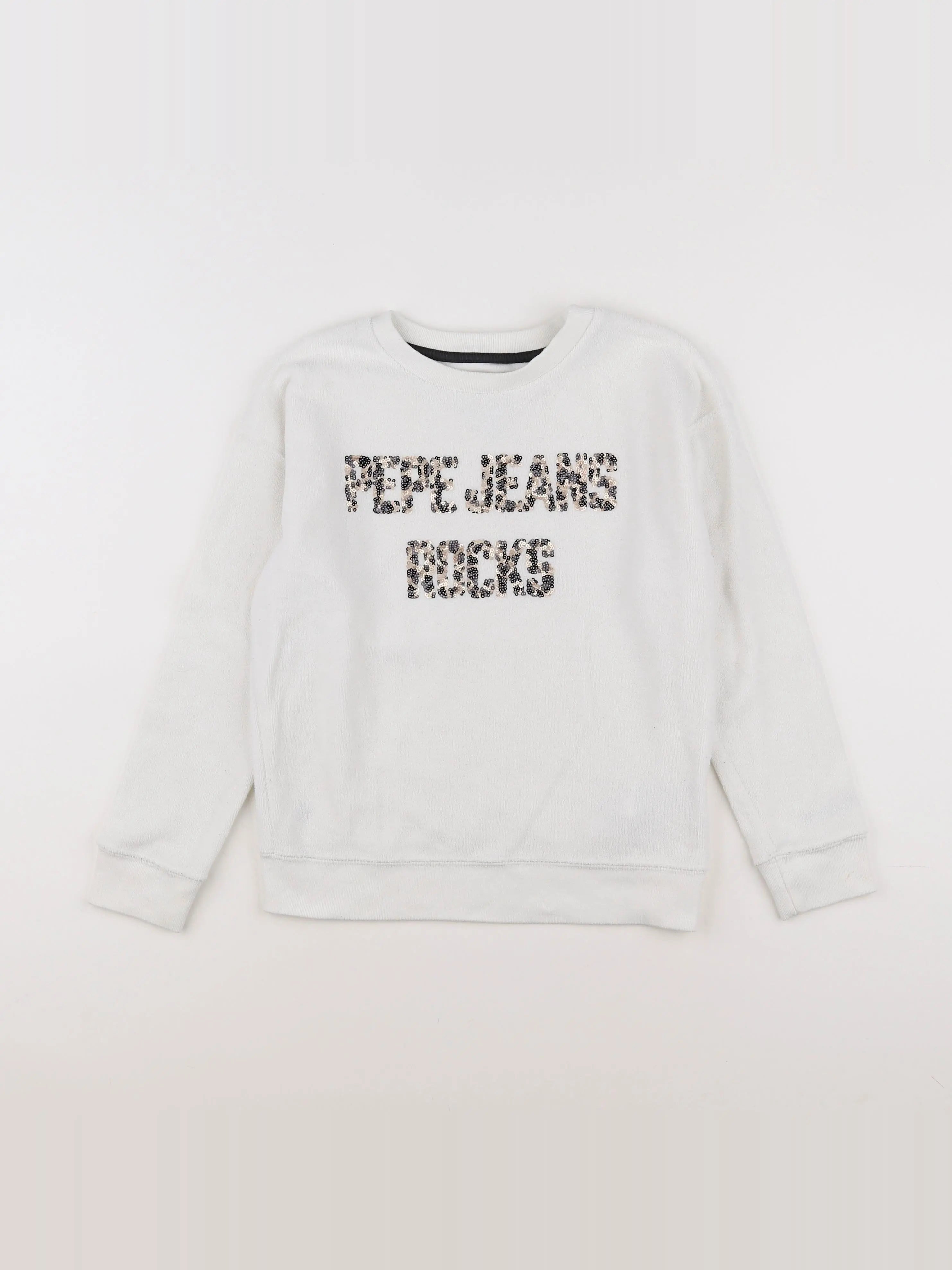 Pepe Jeans - sweat blanc, or - 8 ans