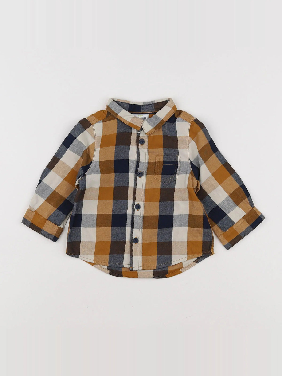 Tape à l'oeil - chemise bleu, marron - 6 mois