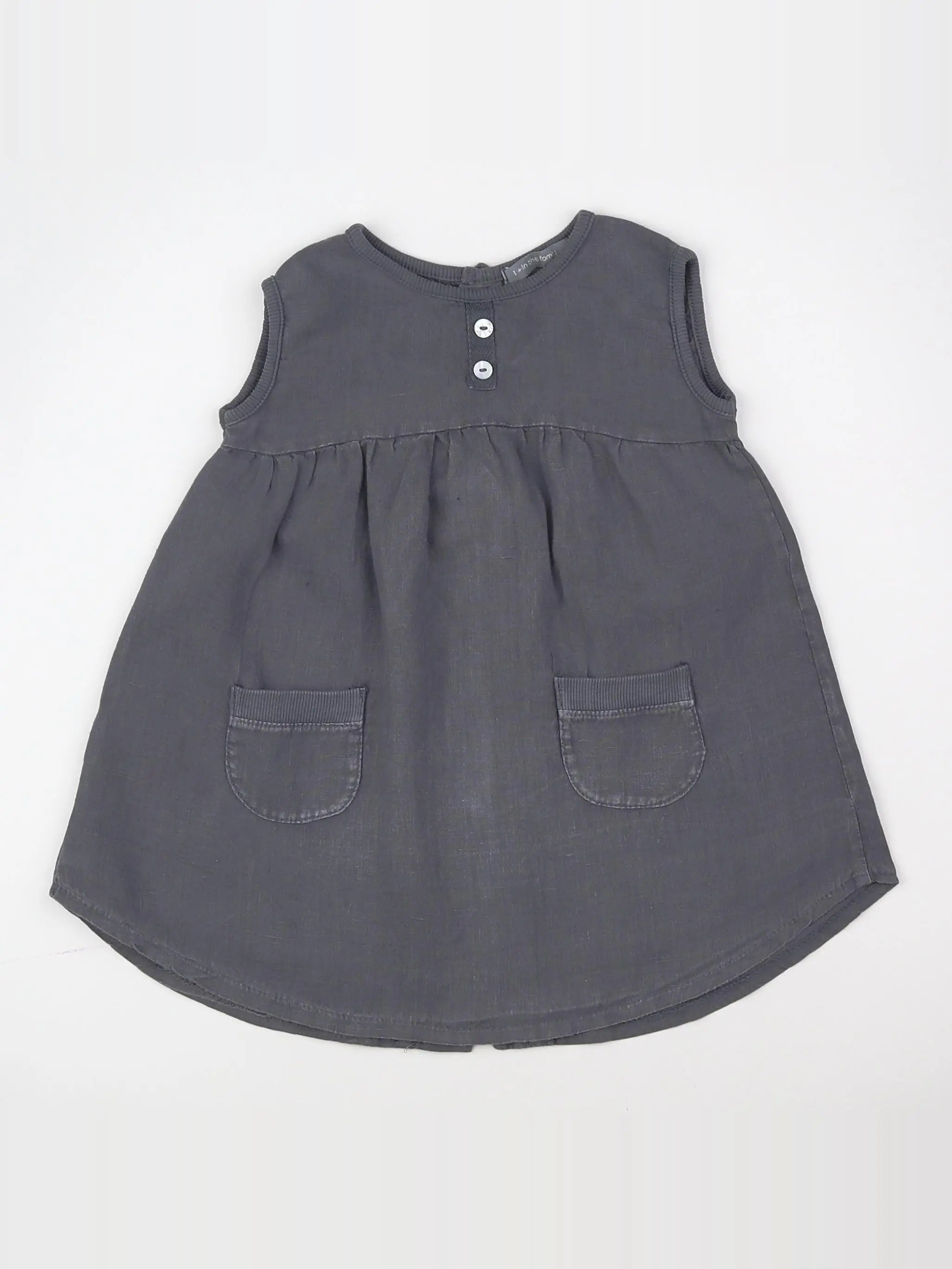 1+ In the family - robe gris - 12 mois