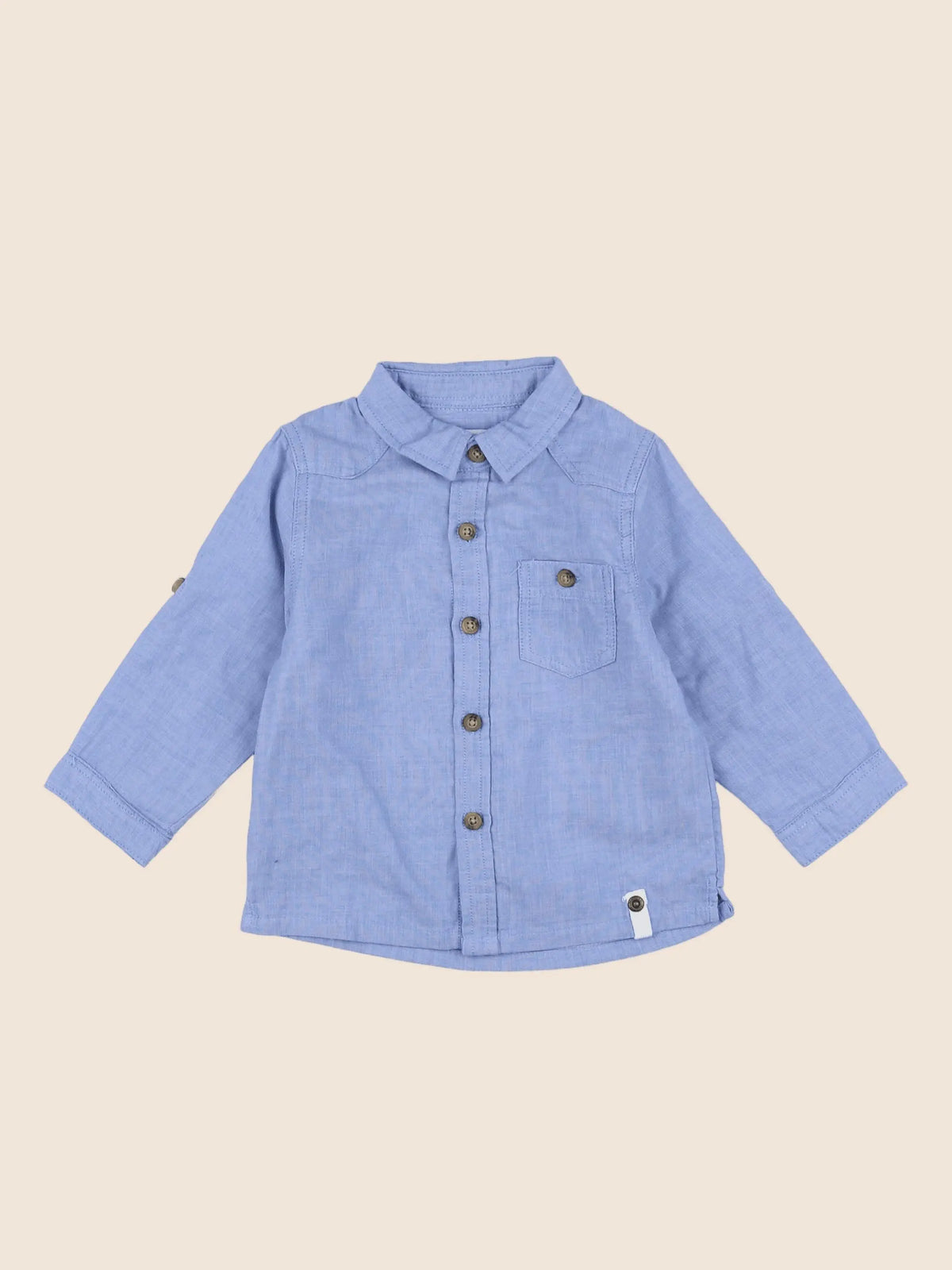 Vertbaudet - chemise bleu - 9 mois