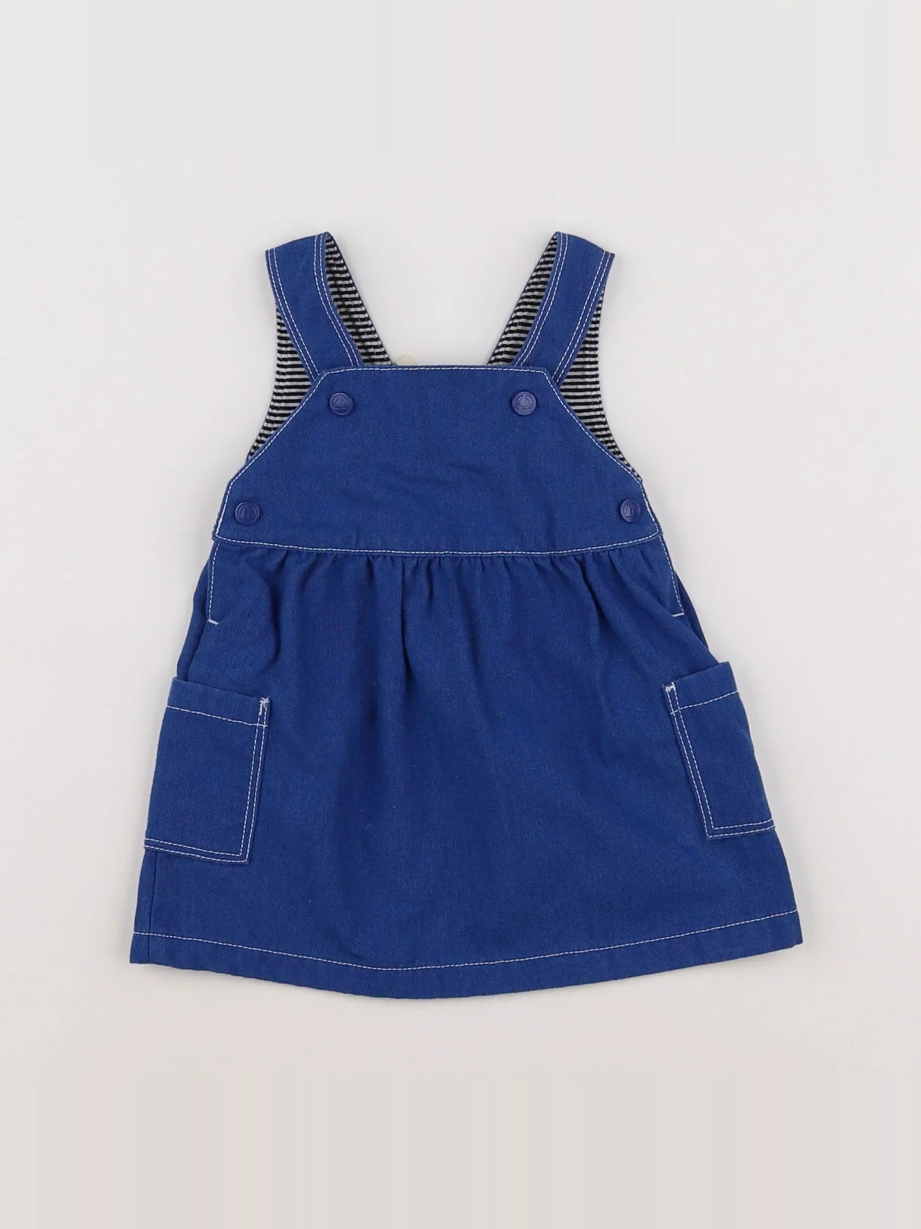 Petit Bateau - robe bleu - 6 mois