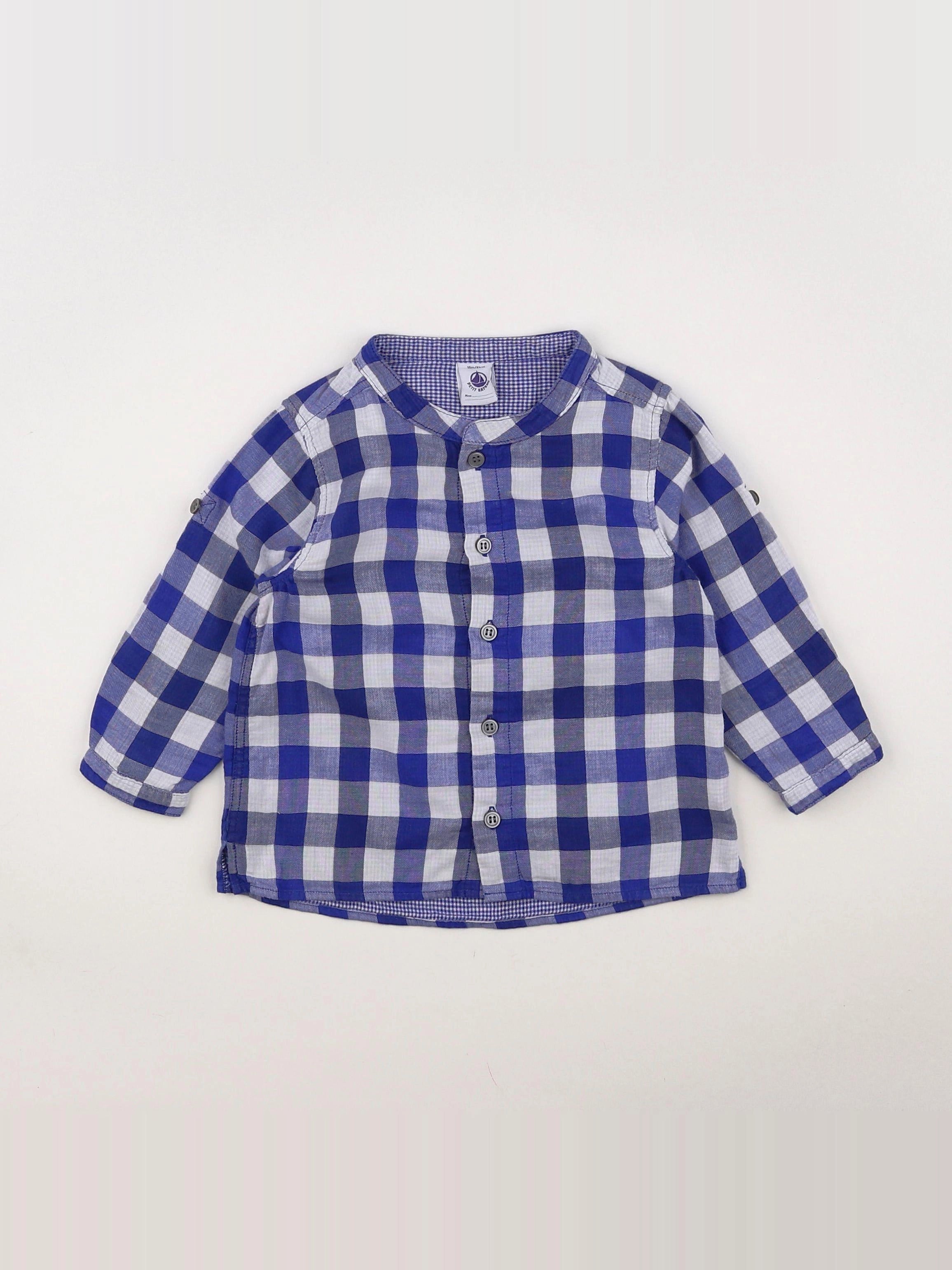 Petit Bateau - chemise bleu - 18 mois
