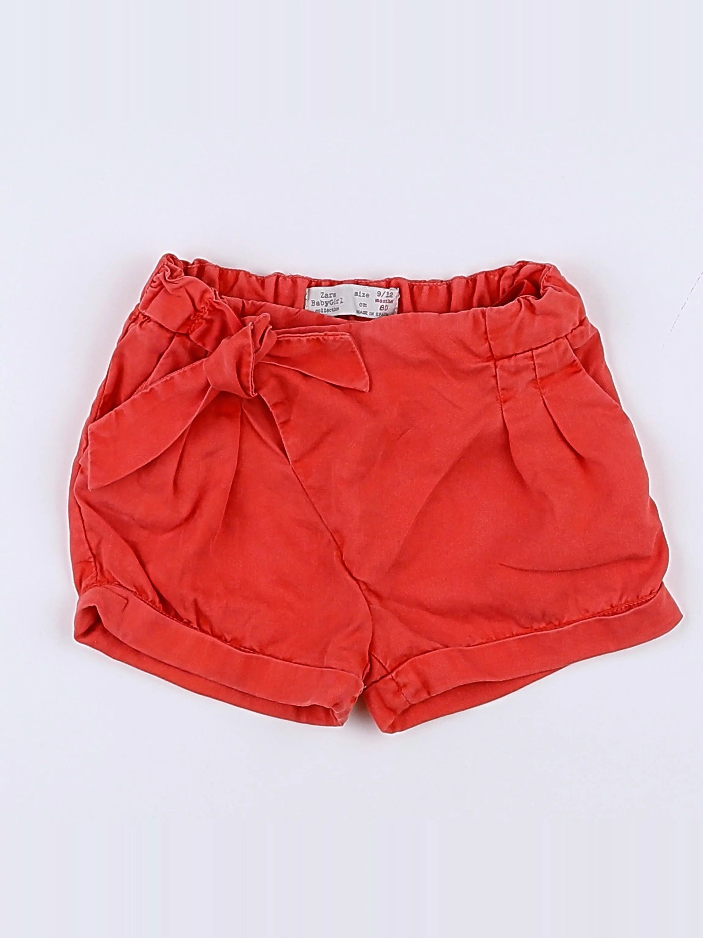 Zara - short rouge - 9/12 mois