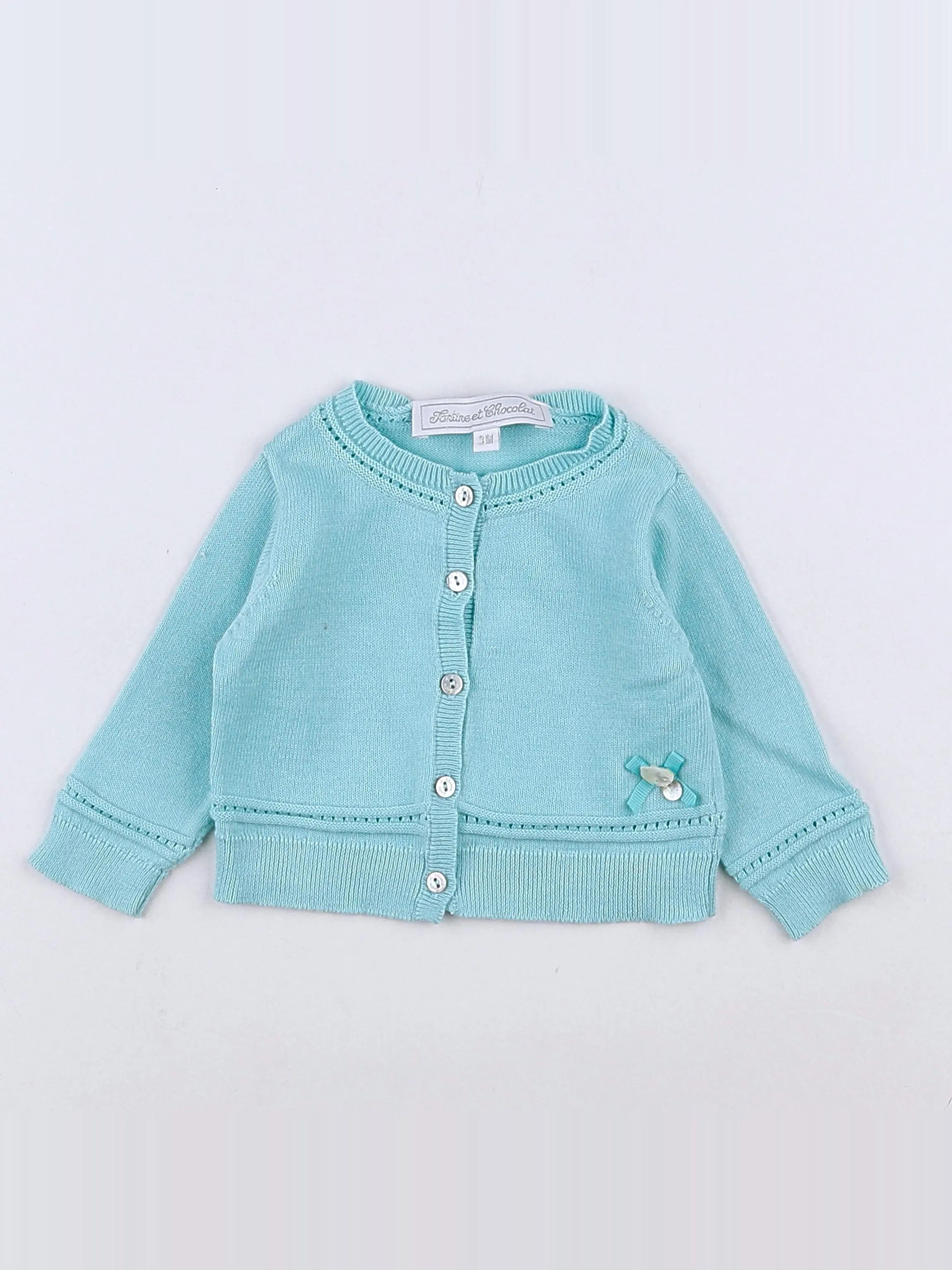 Tartine & Chocolat - gilet bleu - 3 mois