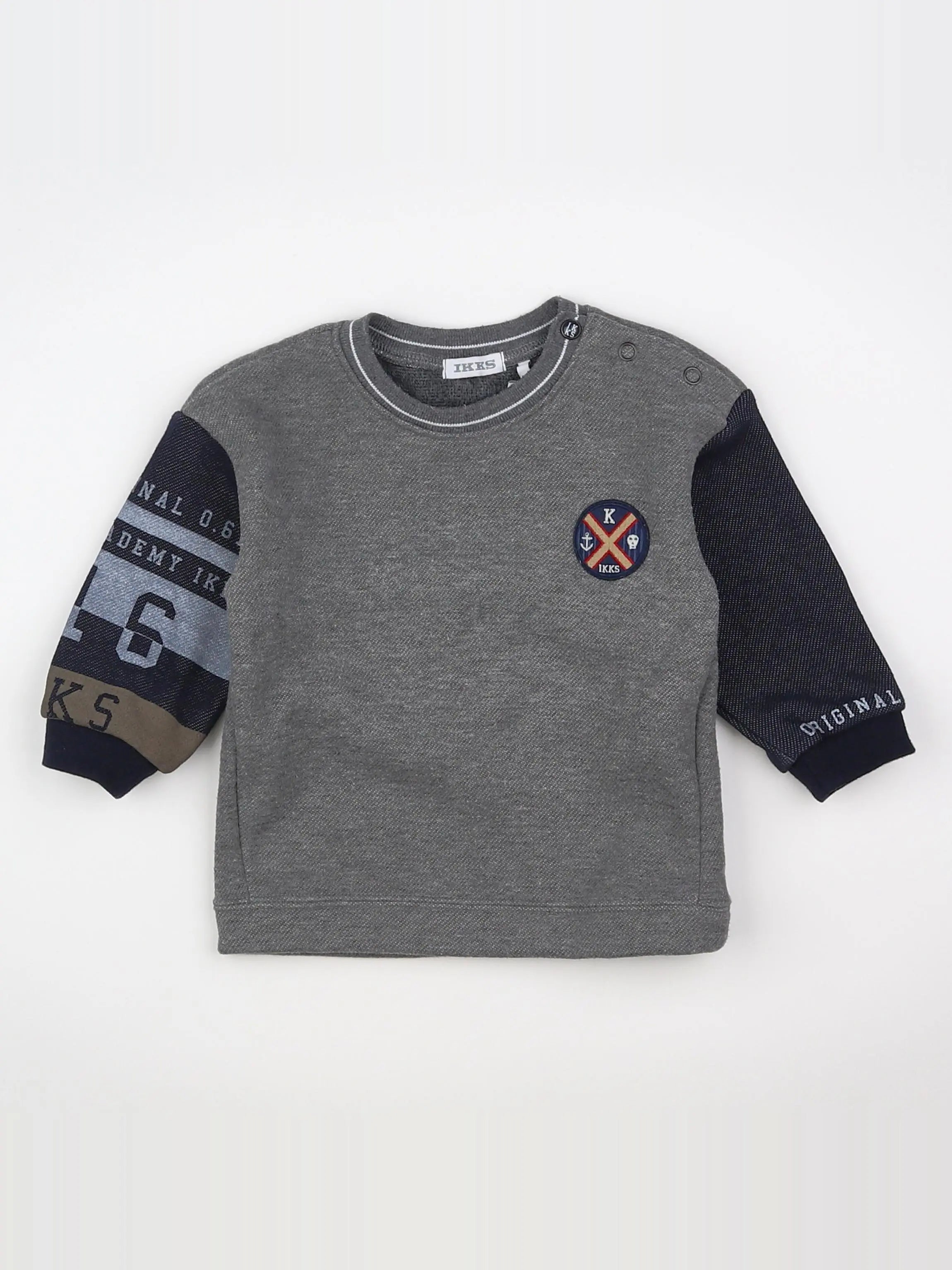 IKKS - sweat gris - 6 mois