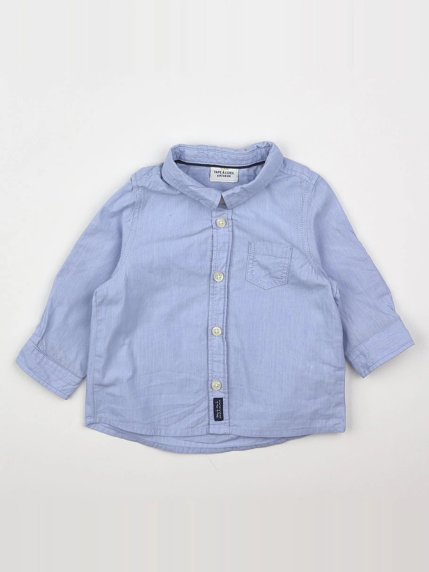 Tape à l'oeil - chemise bleu, blanc - 6 mois