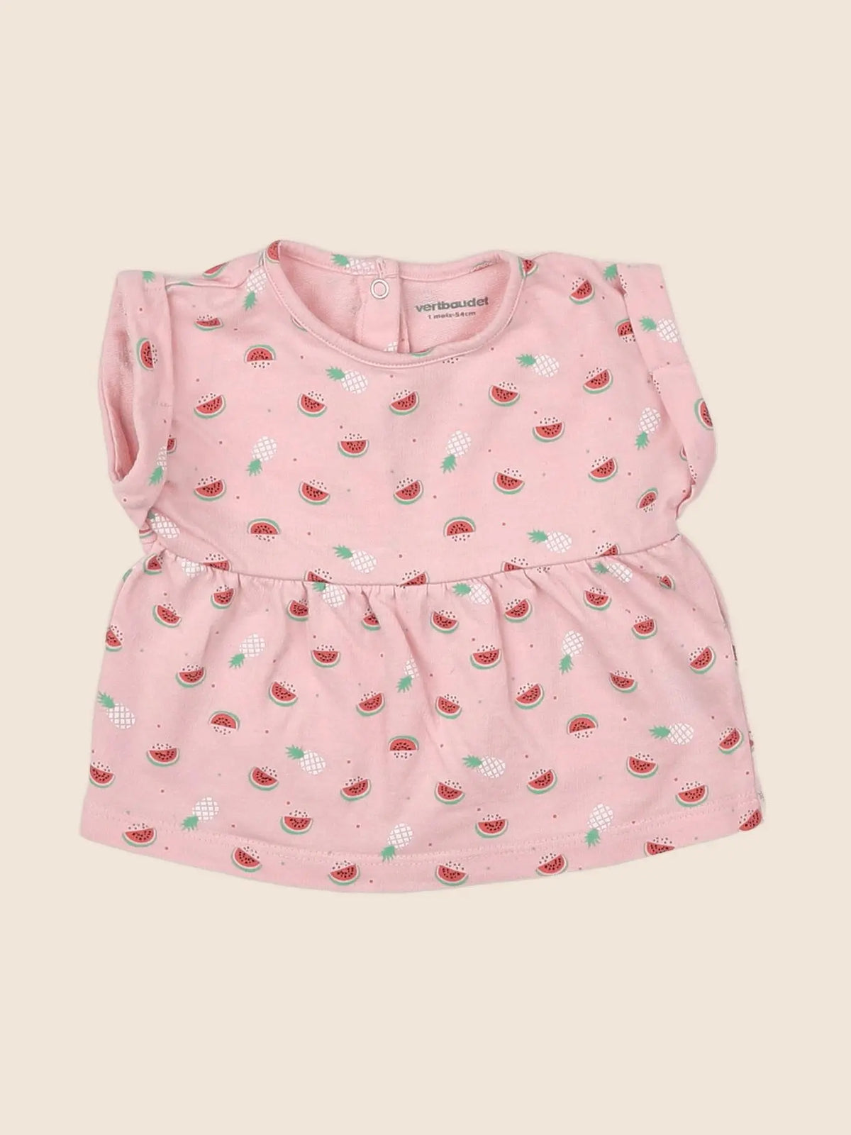 Vertbaudet - tee-shirt rose - 1 mois