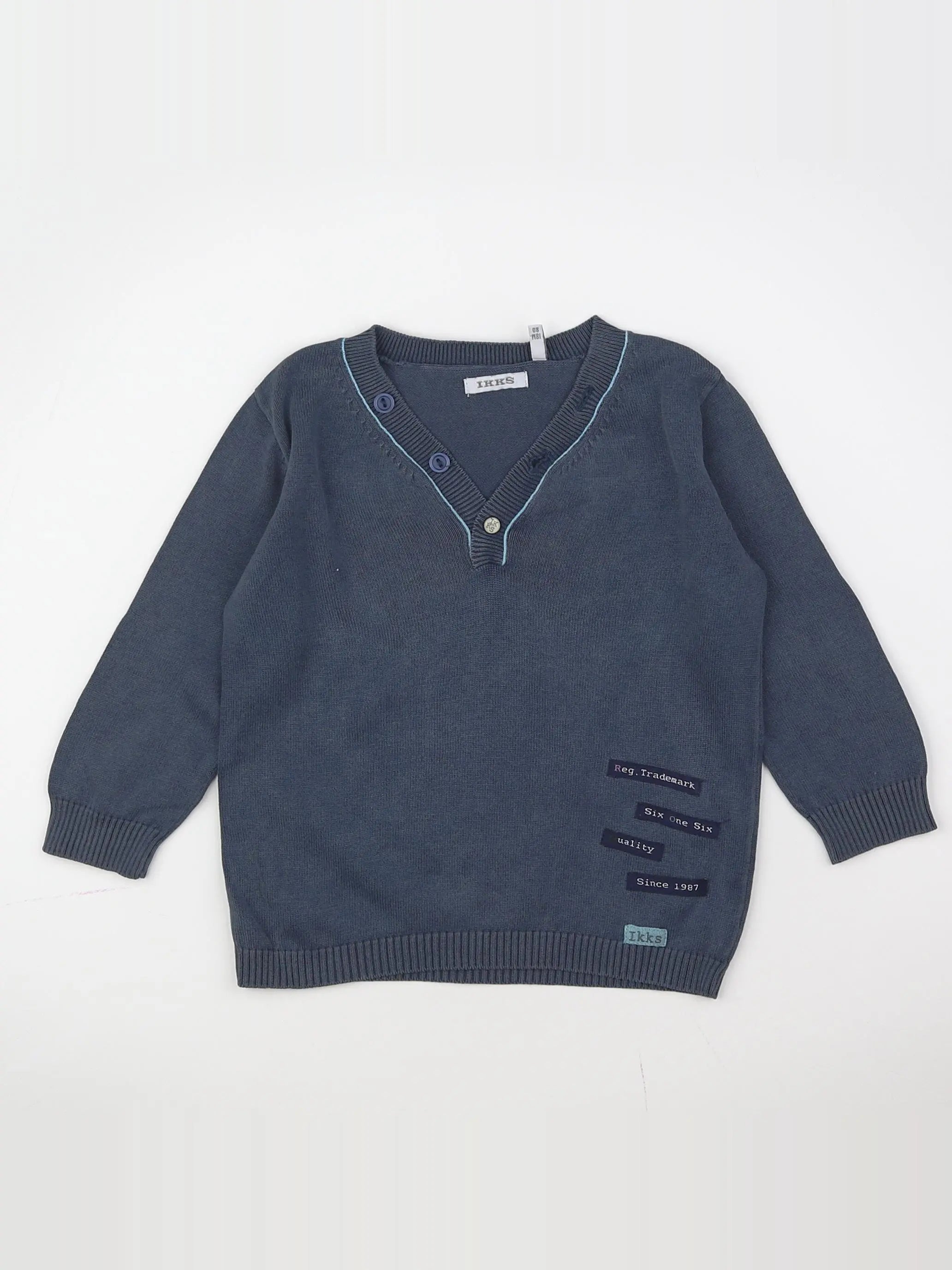 IKKS - pull bleu - 18 mois