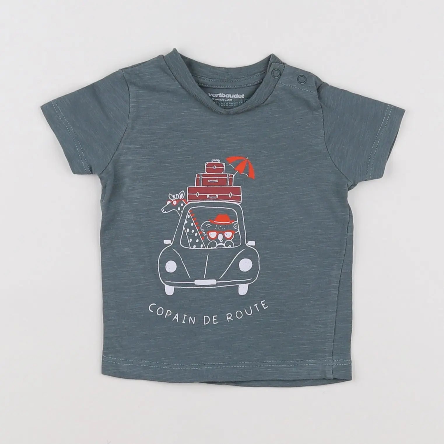 Vertbaudet - tee-shirt vert - 3 mois