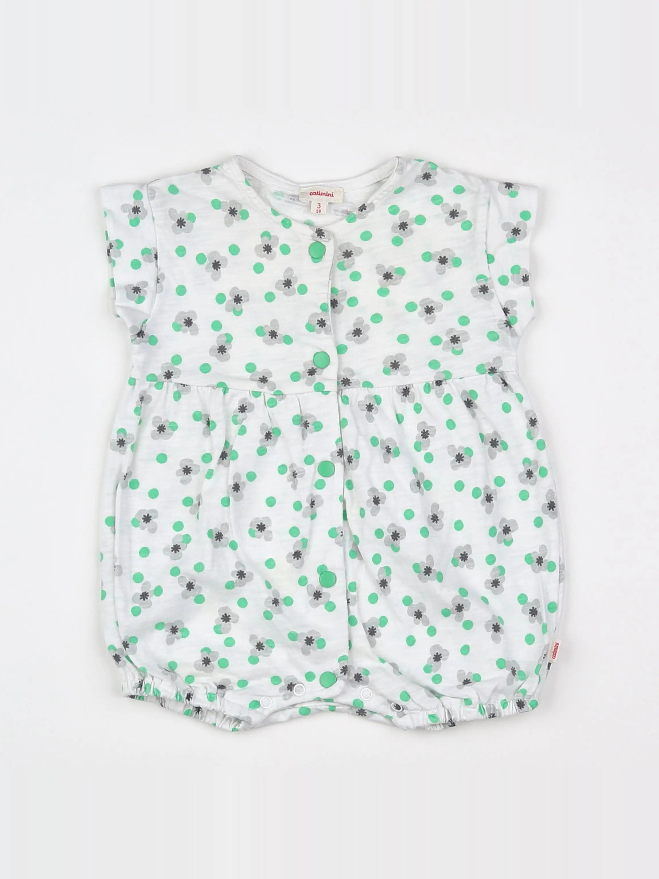 Catimini - combinaison blanc, vert - 3 mois