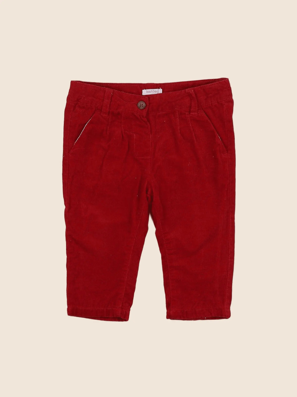 Boutchou - pantalon doublé rouge - 6 mois