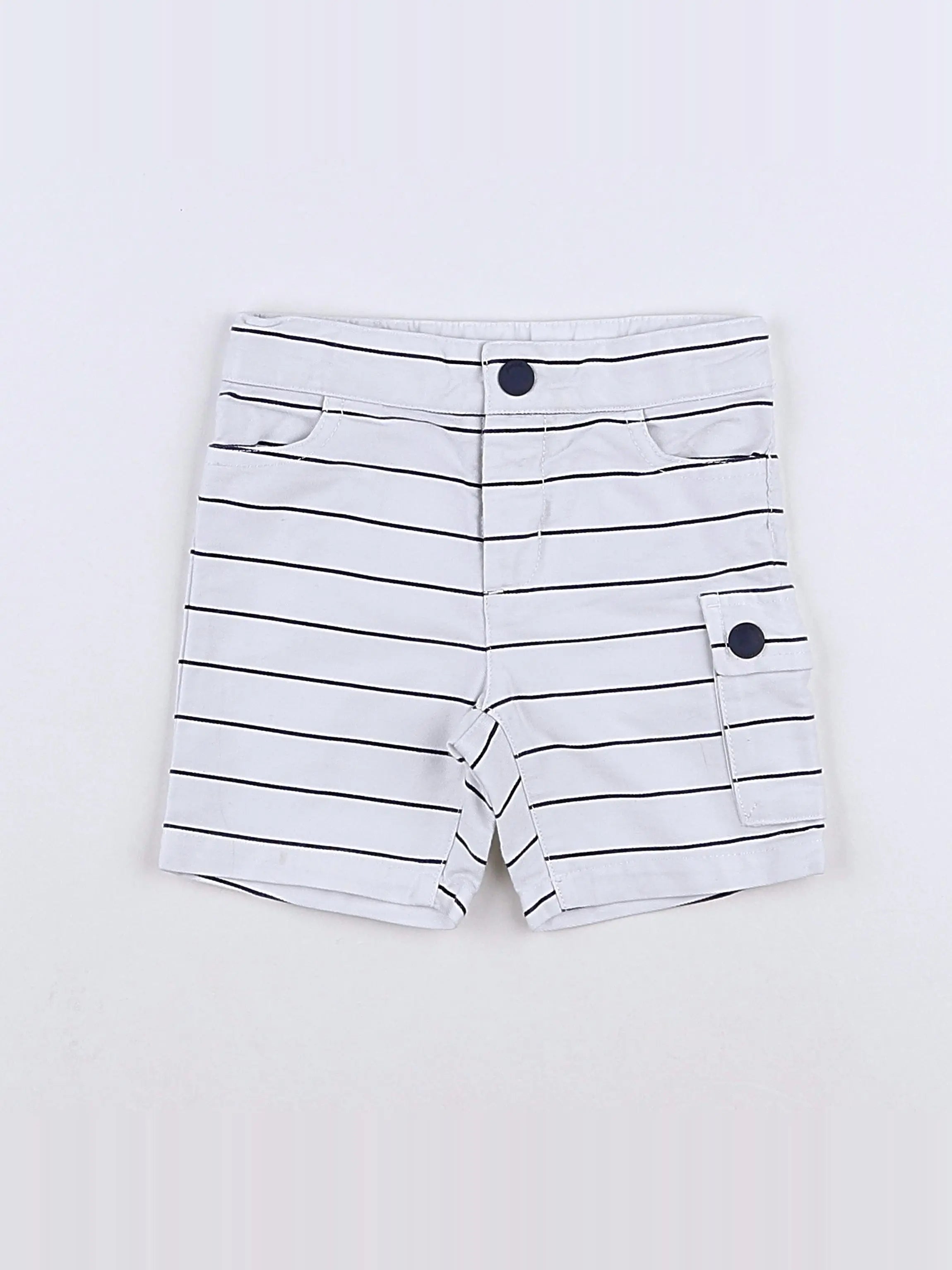 Jacadi - short blanc, bleu - 12 mois
