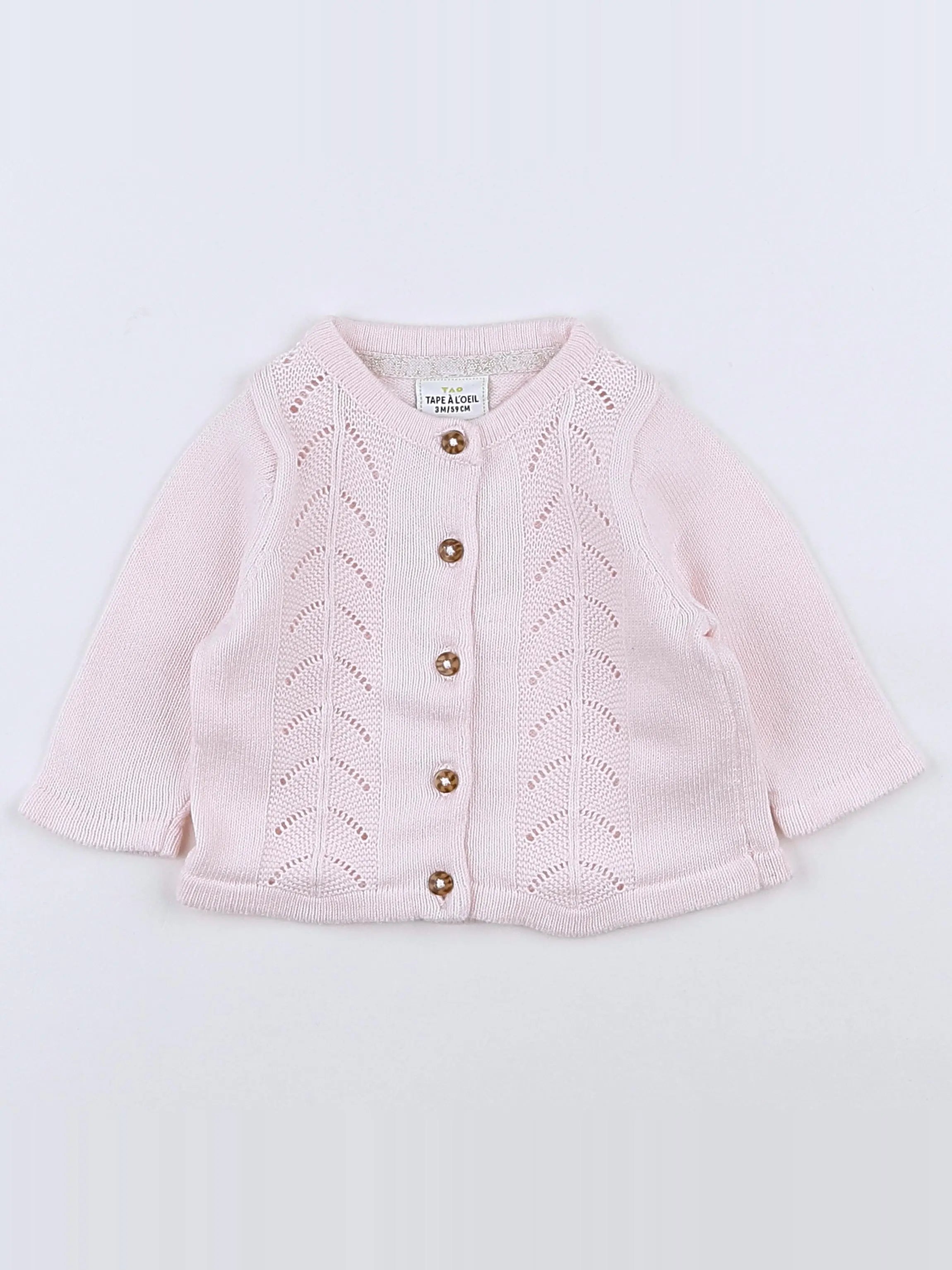 Tape à l'oeil - gilet rose - 3 mois