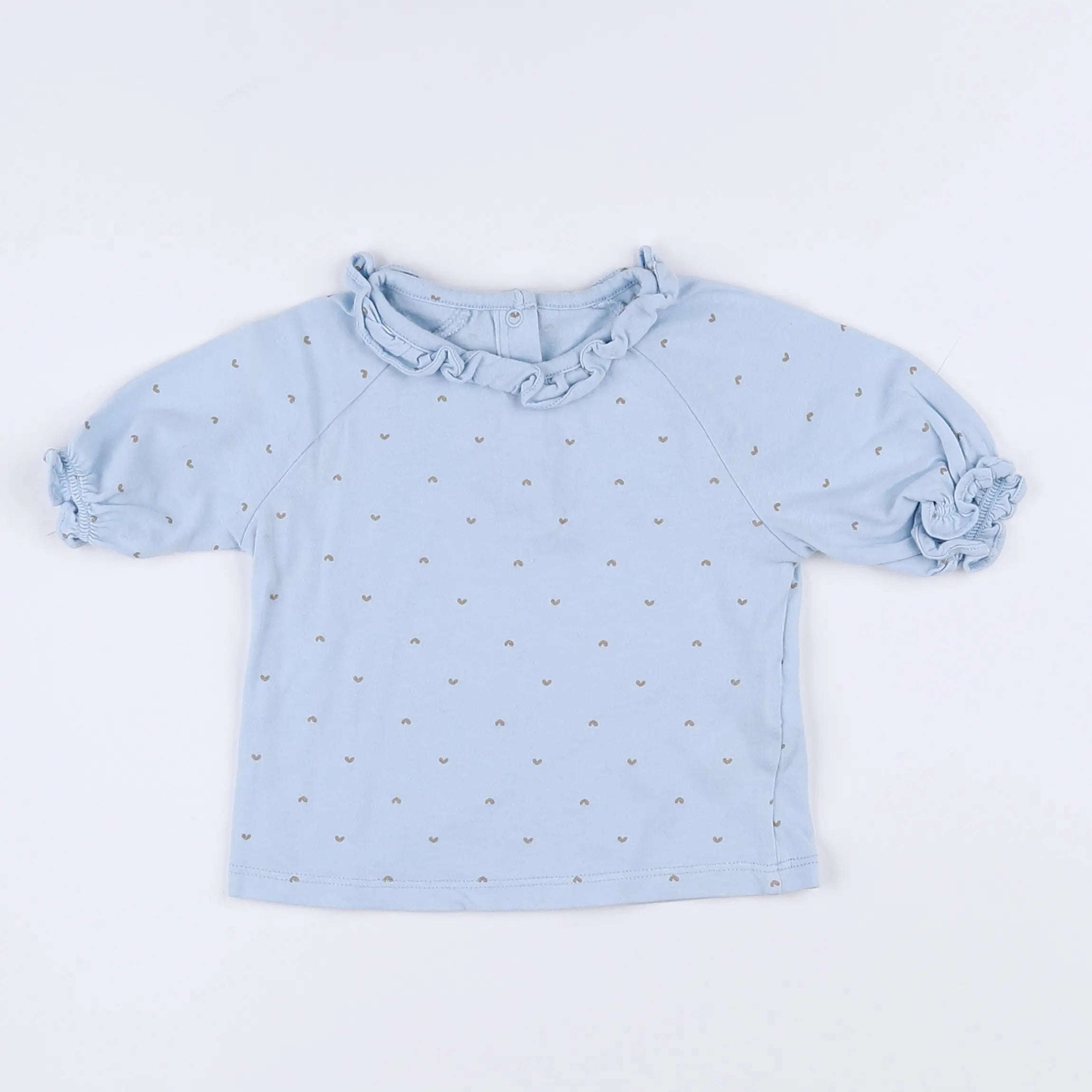 Vertbaudet - tee-shirt bleu - 12 mois