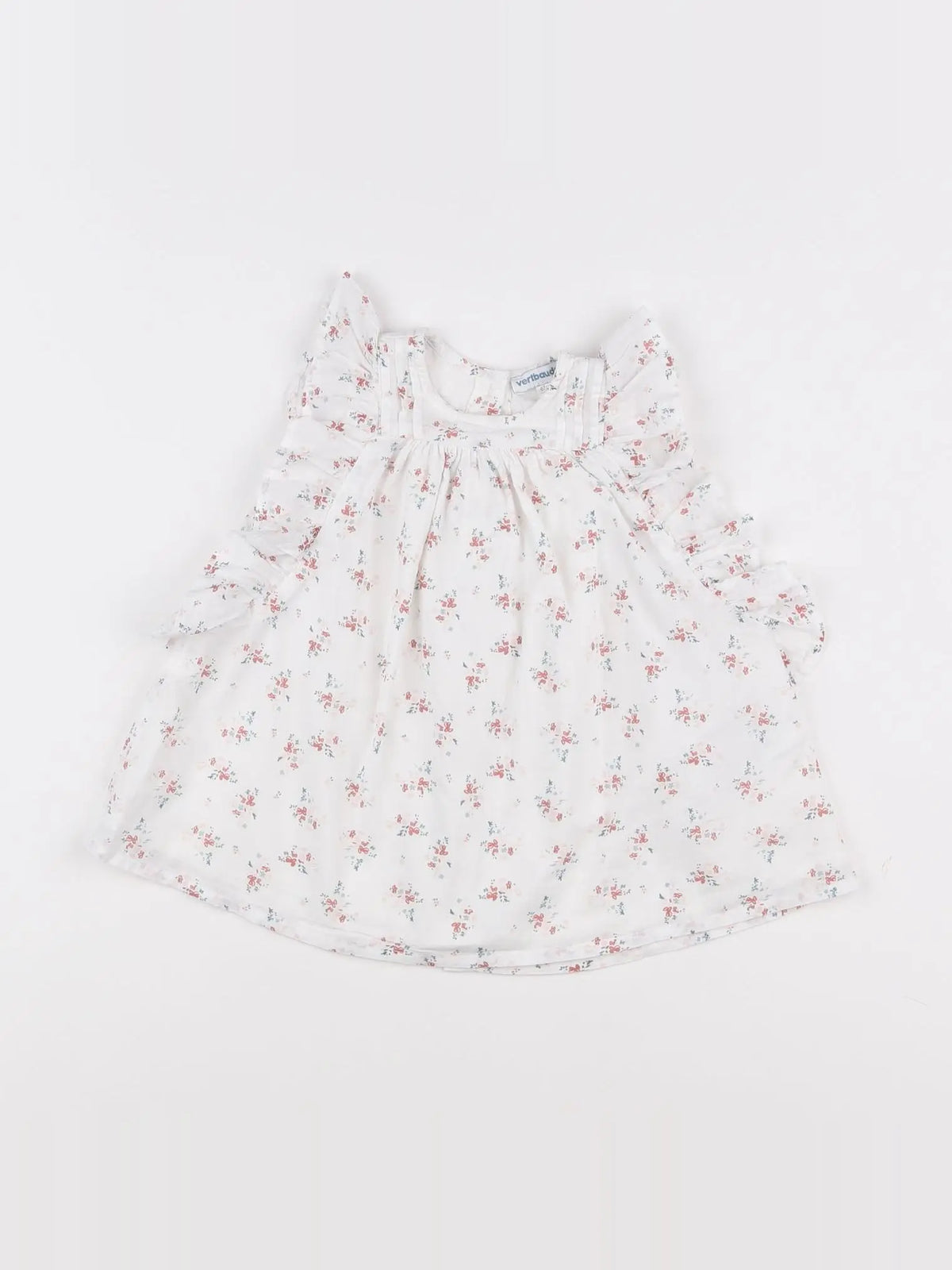 Vertbaudet - robe rose, blanc - 6 mois
