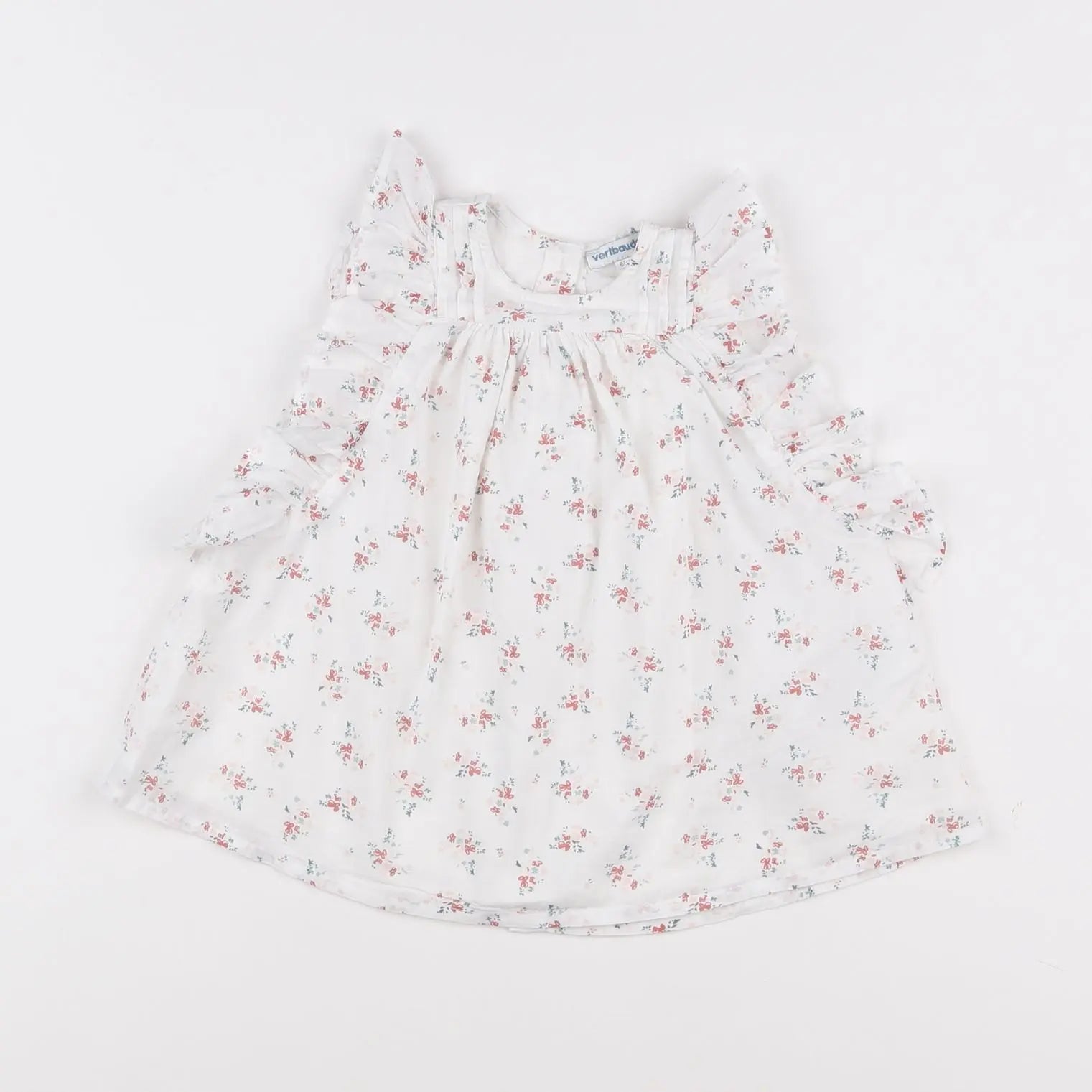 Vertbaudet - robe rose, blanc - 6 mois