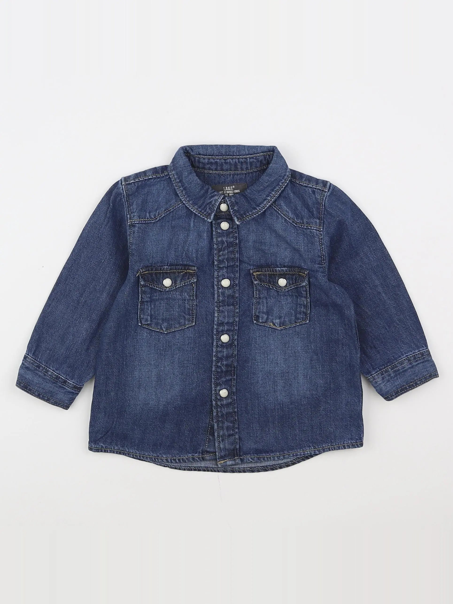 H&M - chemise bleu - 3/6 mois