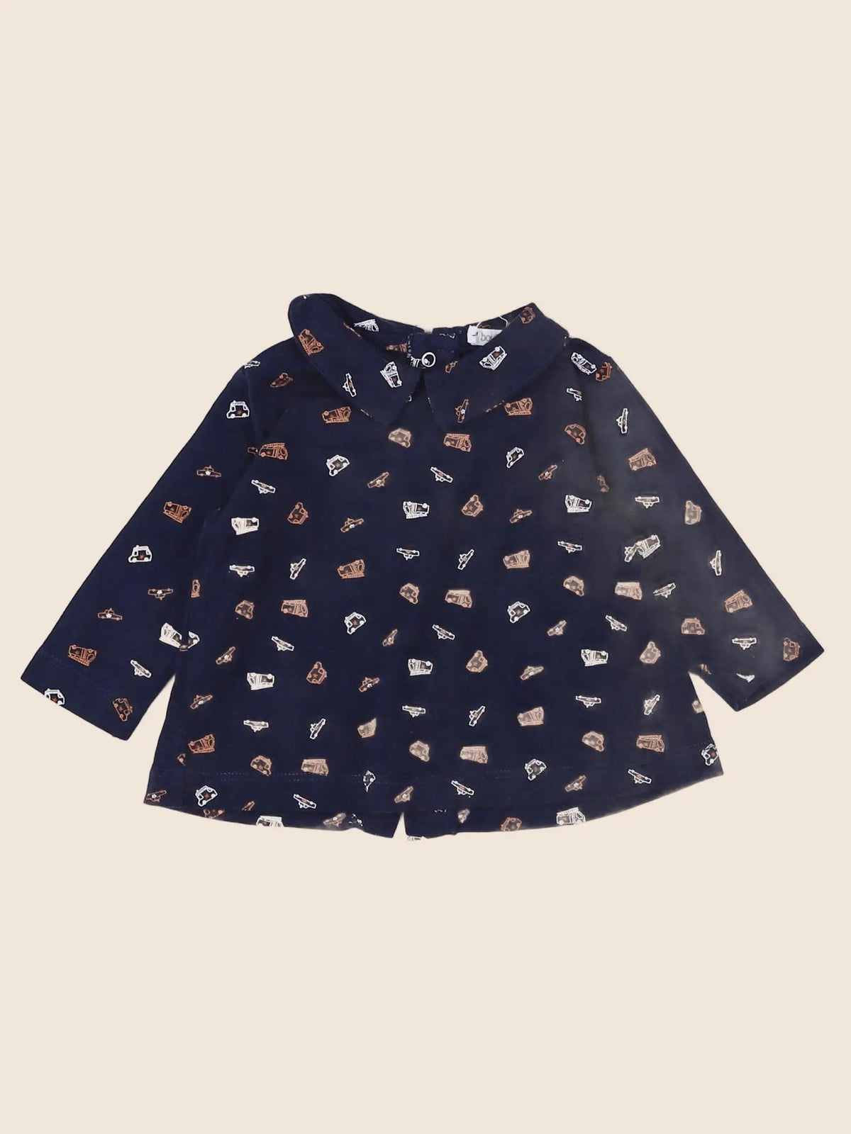 Boutchou - tee-shirt bleu, marron - 1 mois