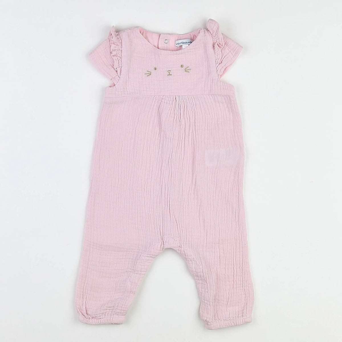 Vertbaudet - combinaison rose - 9 mois