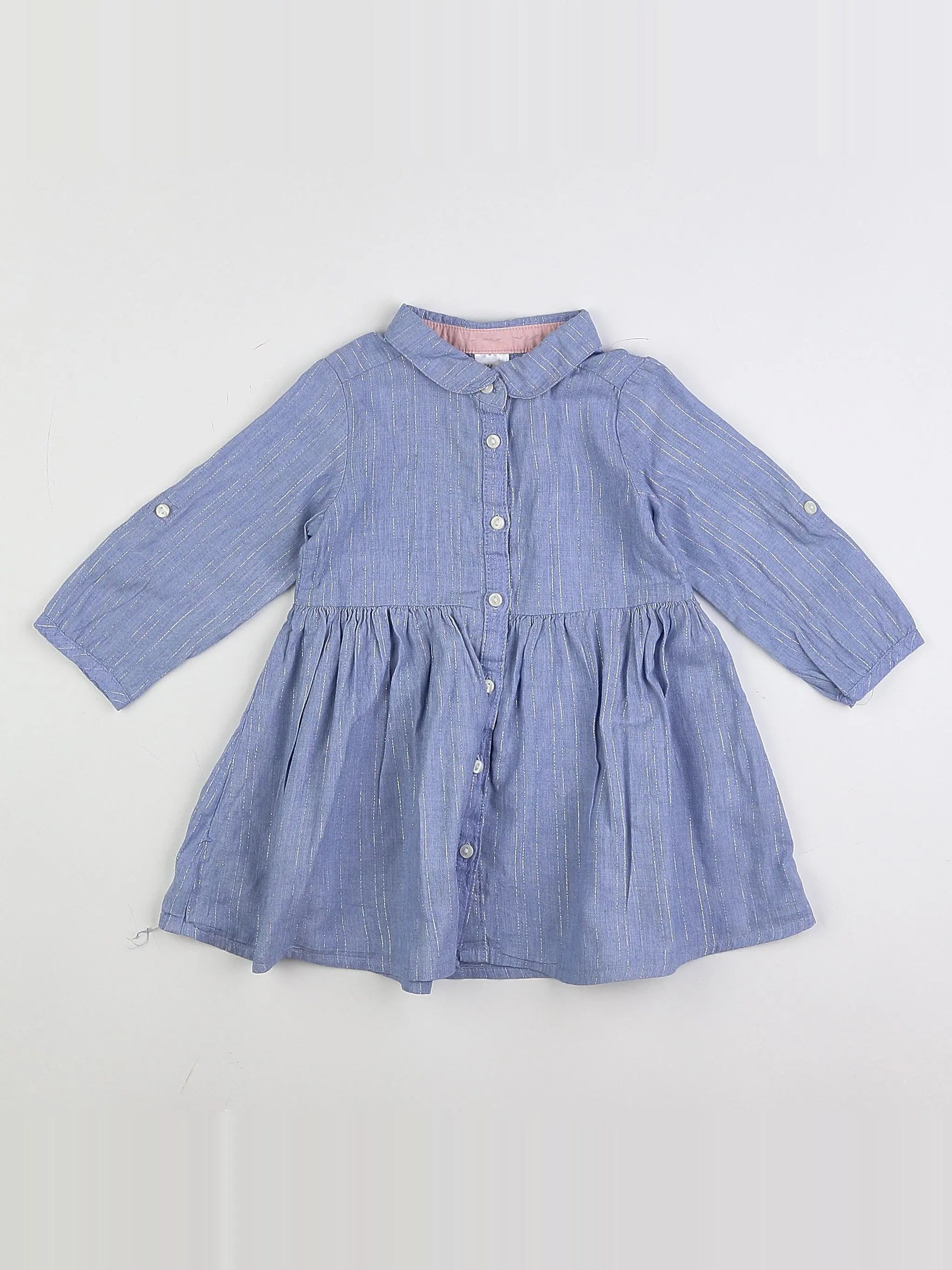 H&M - robe bleu - 9/12 mois