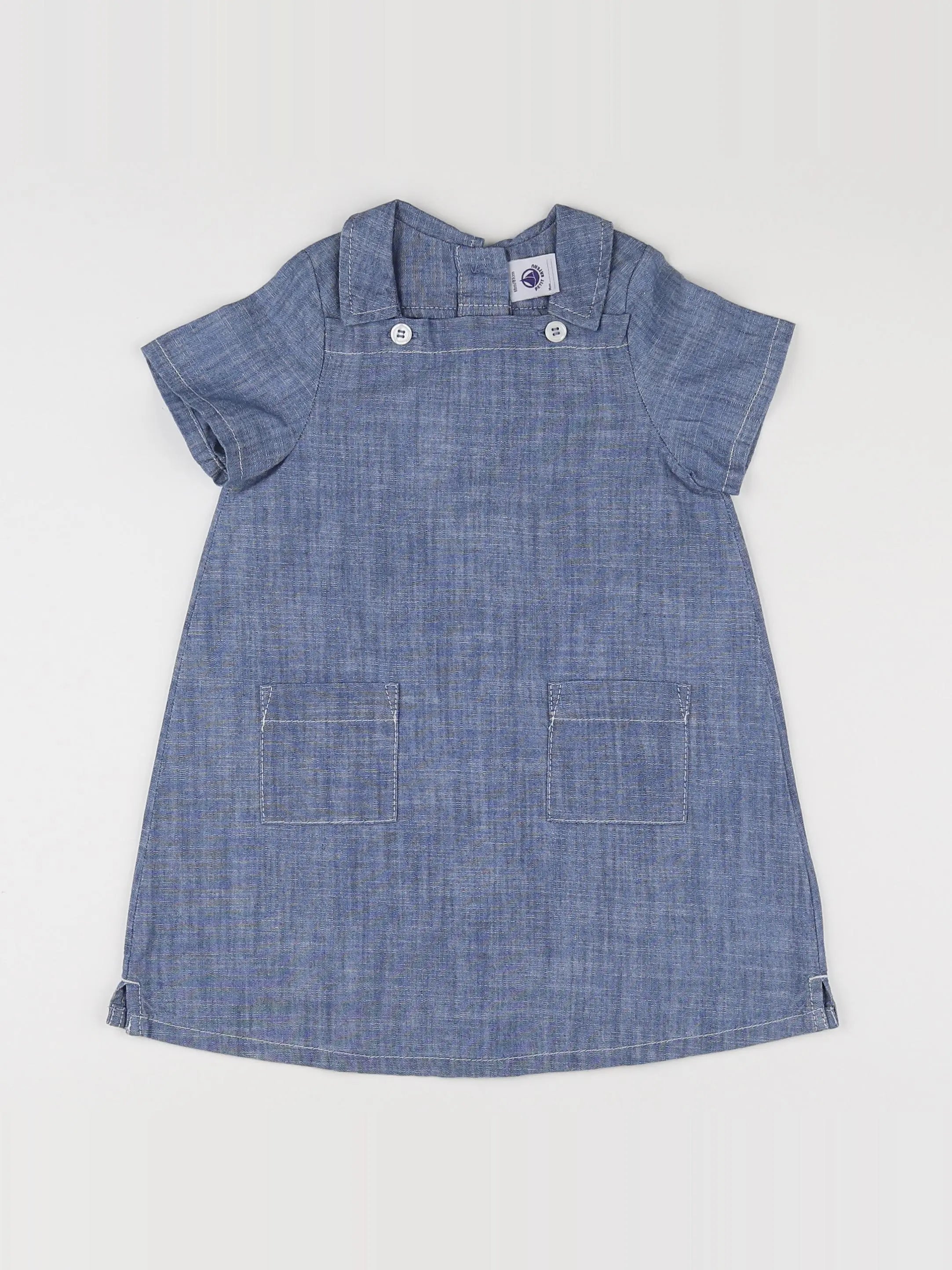 Petit Bateau - robe bleu - 18 mois