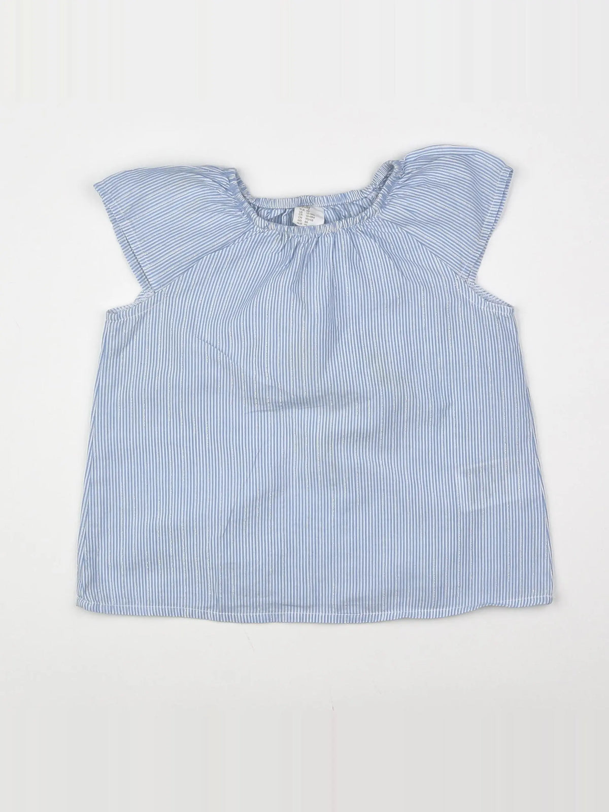 H&M - blouse bleu, argent - 12/18 mois