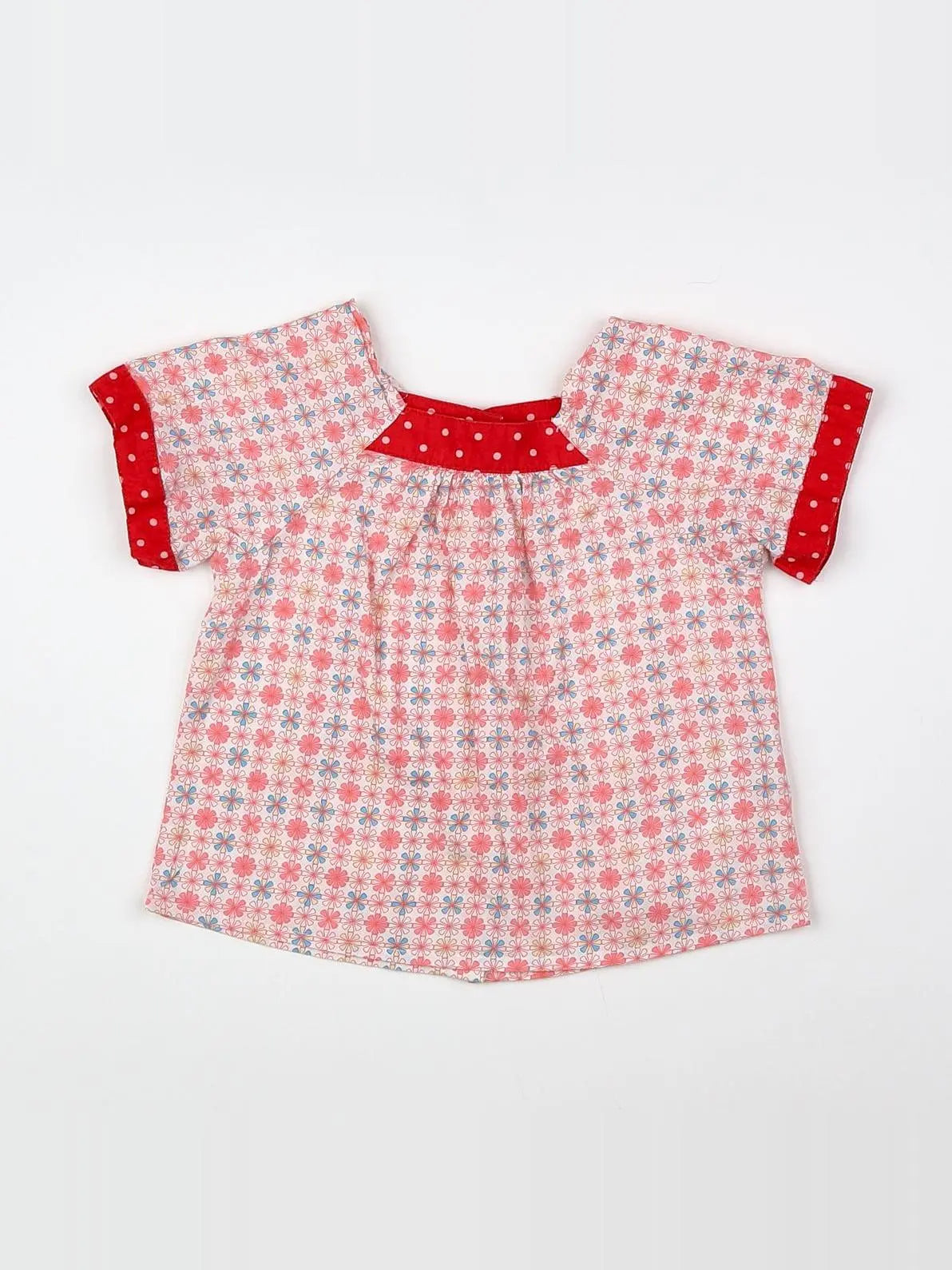 Vertbaudet - blouse blanc, rouge - 12 mois