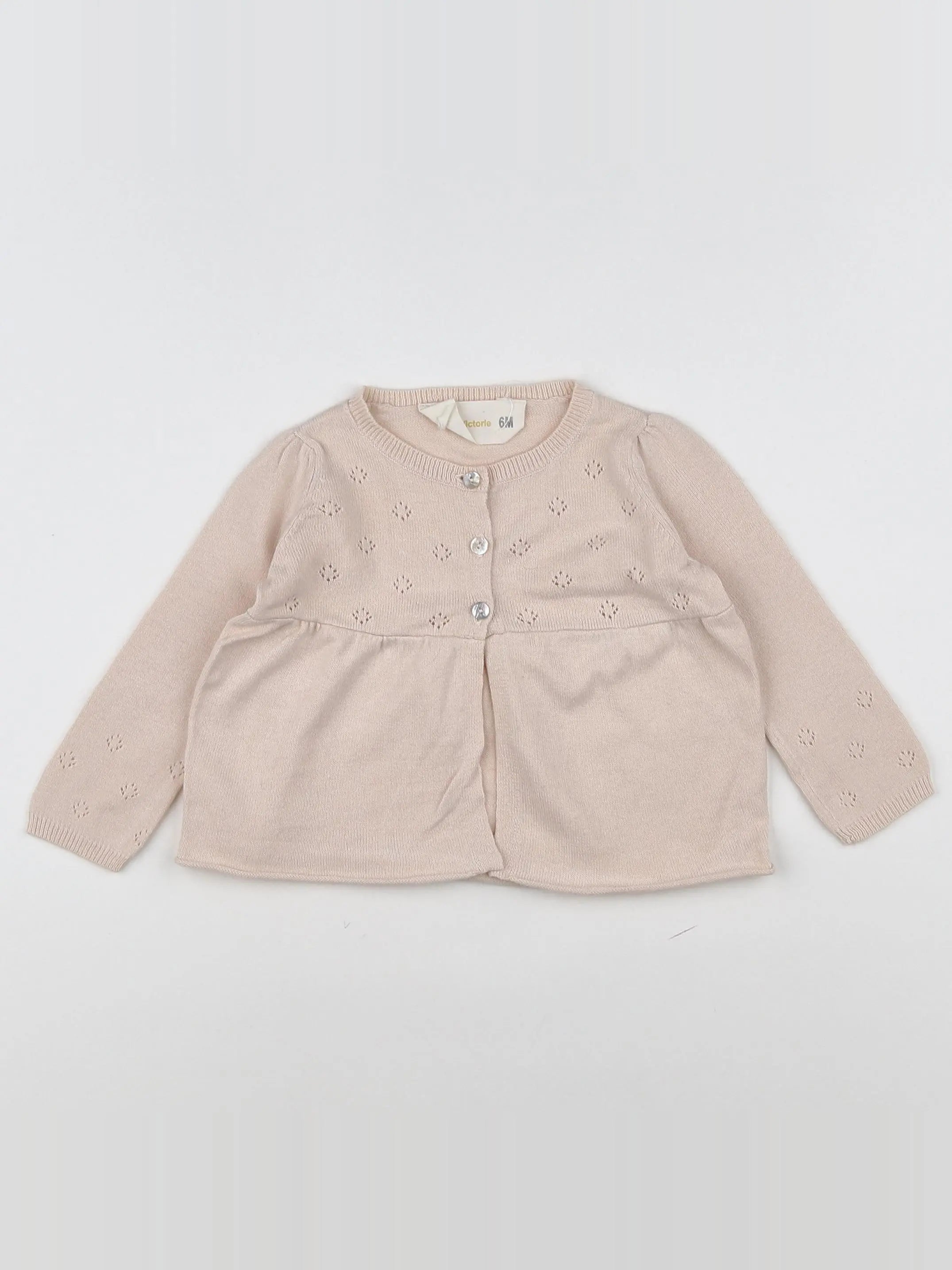 Louis et Victorie - gilet rose - 6 mois