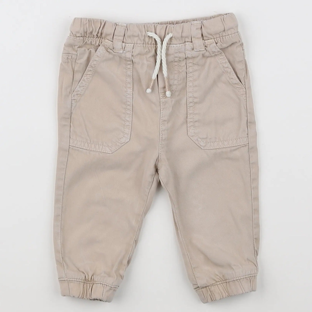 Vertbaudet - pantalon beige - 9 mois