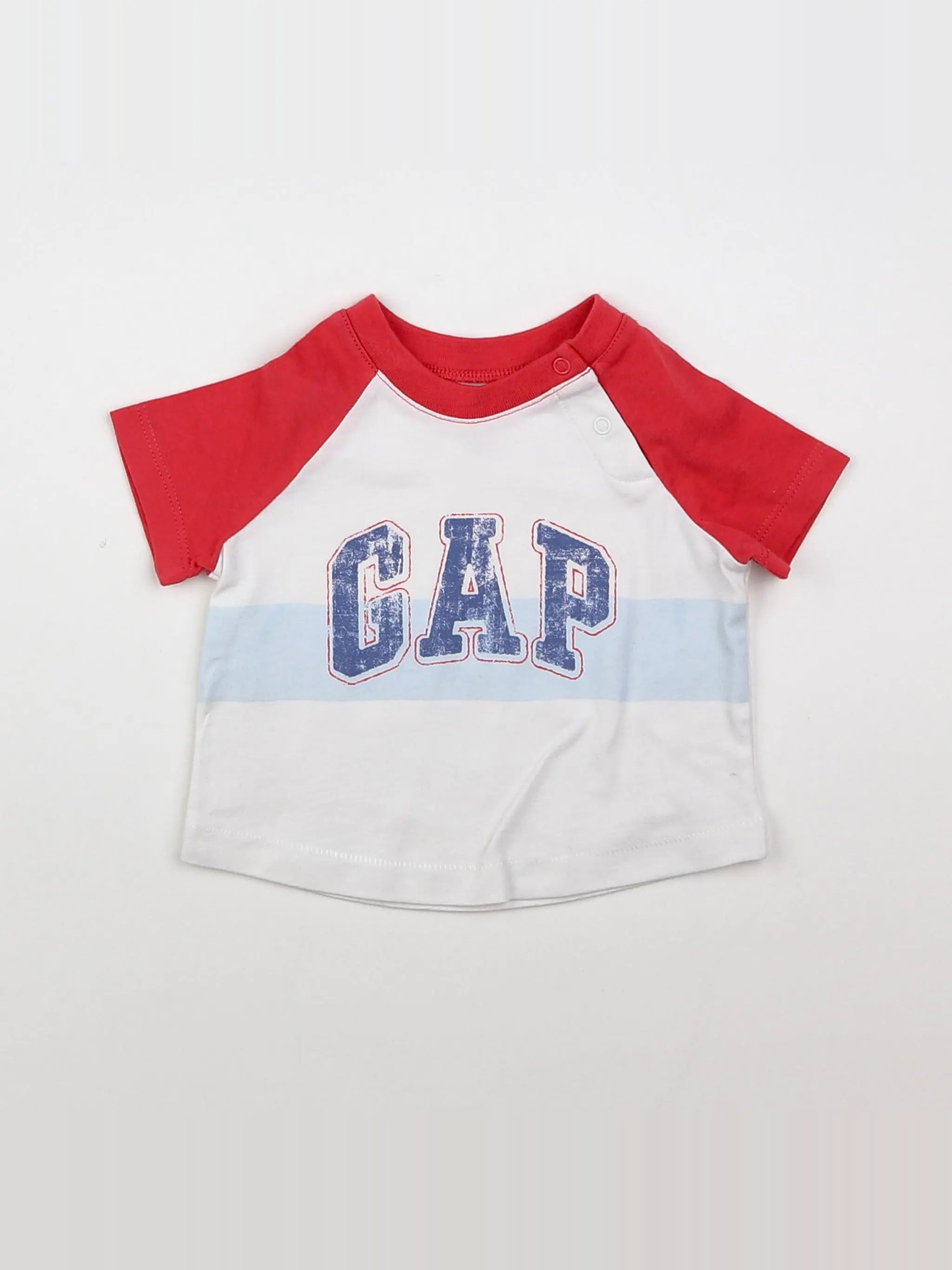GAP - tee-shirt bleu, rouge - 0/3 mois