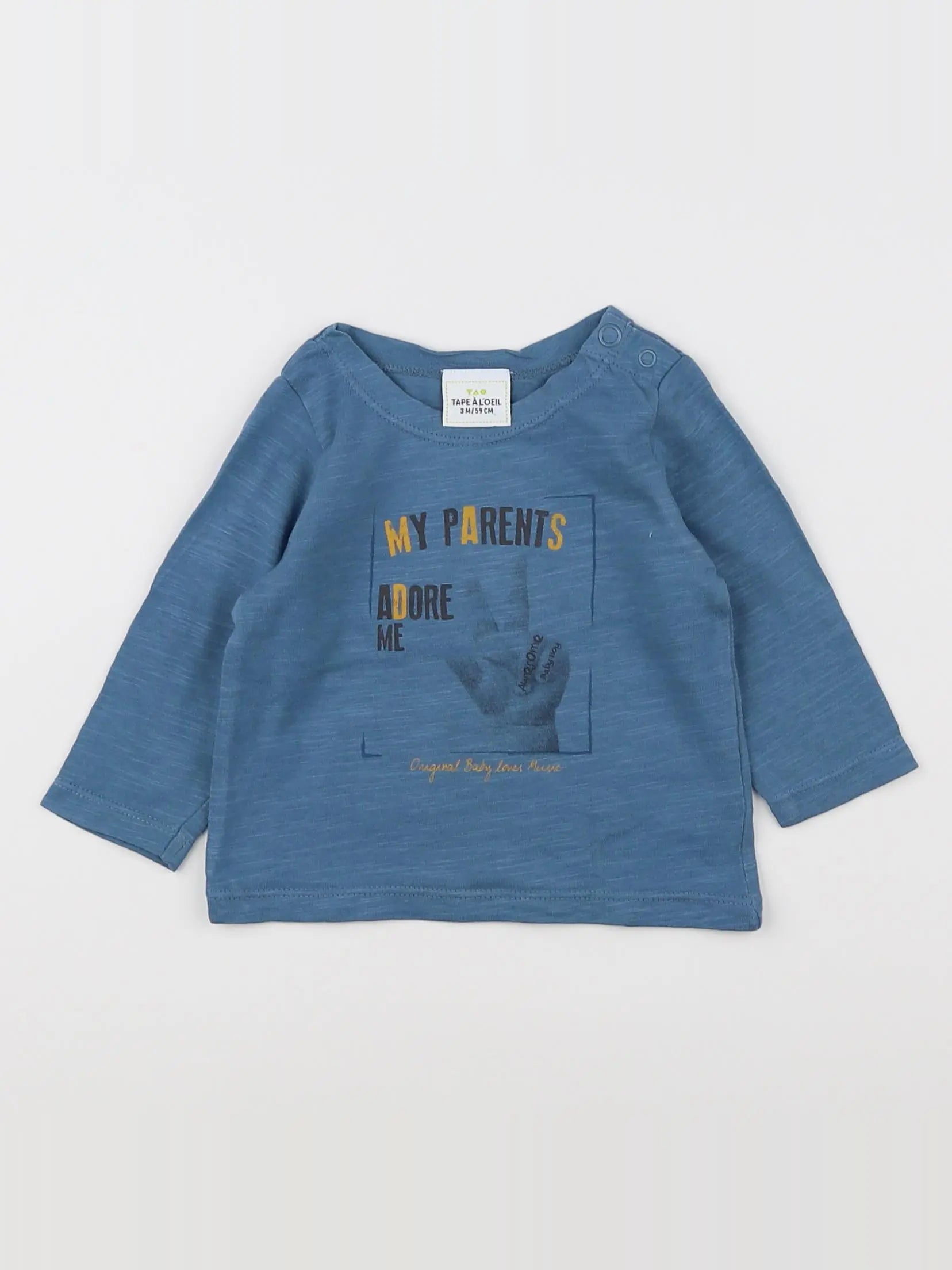 Tape à l'oeil - tee-shirt bleu - 3 mois