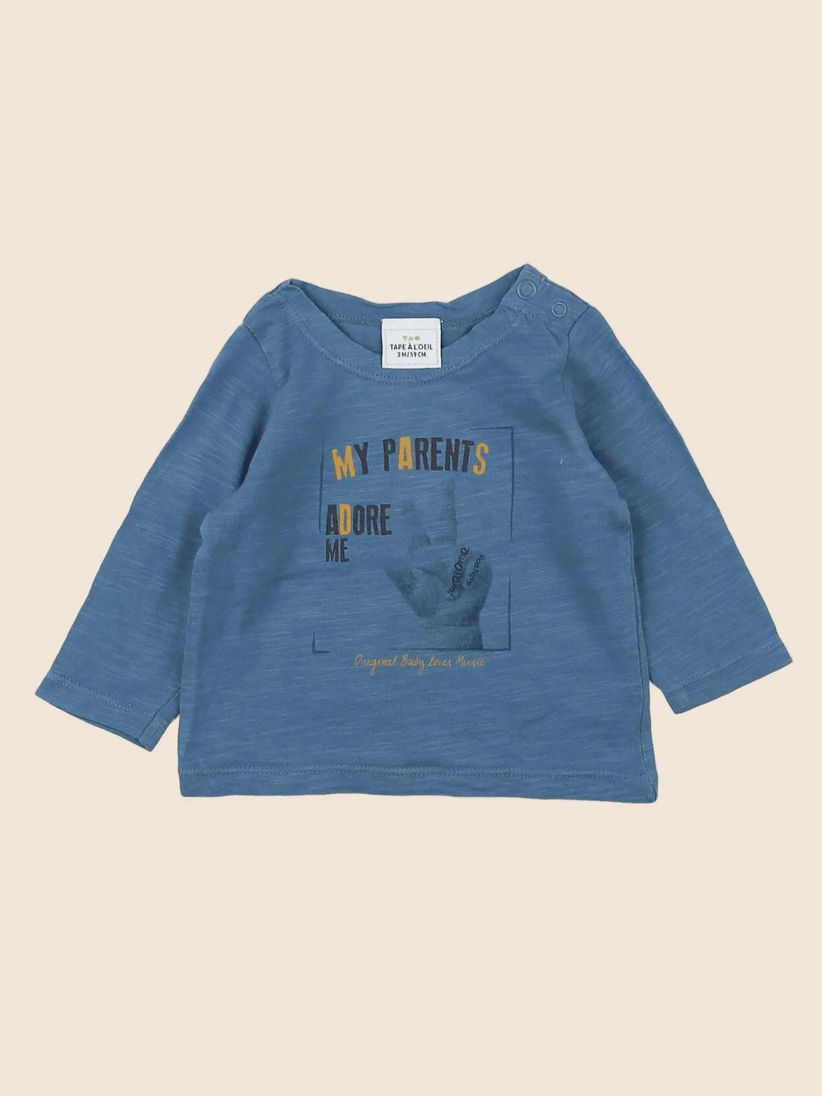 Tape à l'oeil - tee-shirt bleu - 3 mois