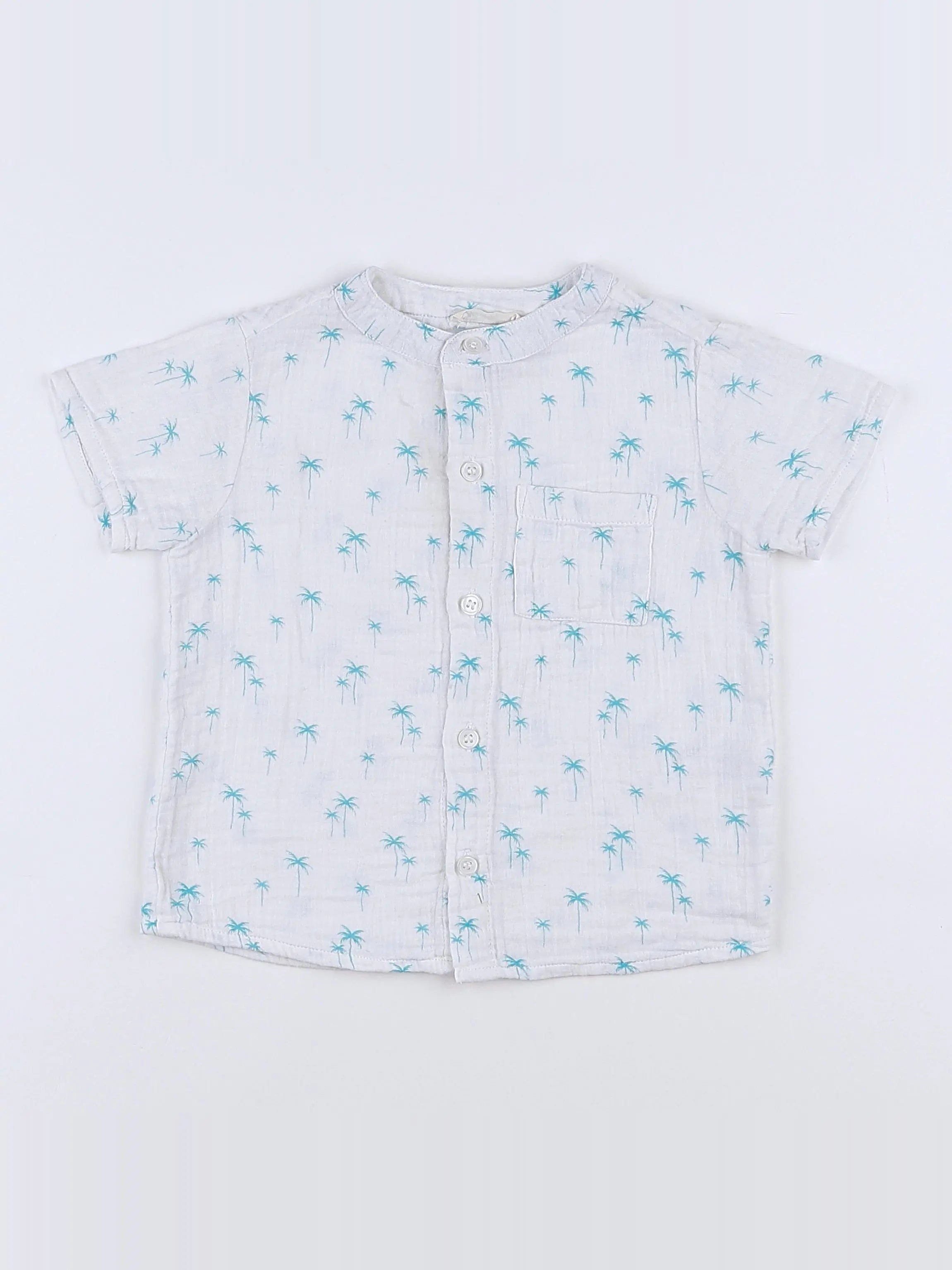 Little Cigogne - chemise blanc, bleu - 12 mois
