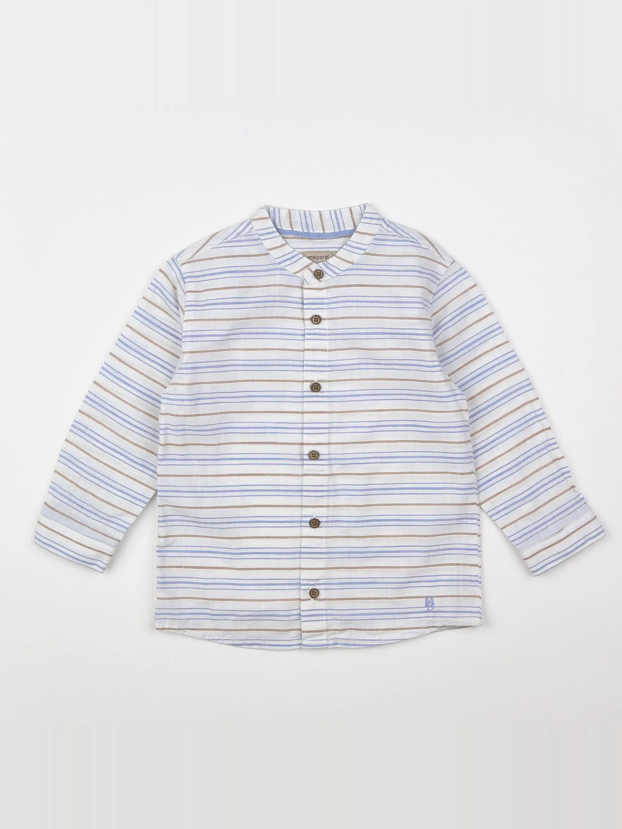 Mayoral - chemise blanc, bleu - 18 mois