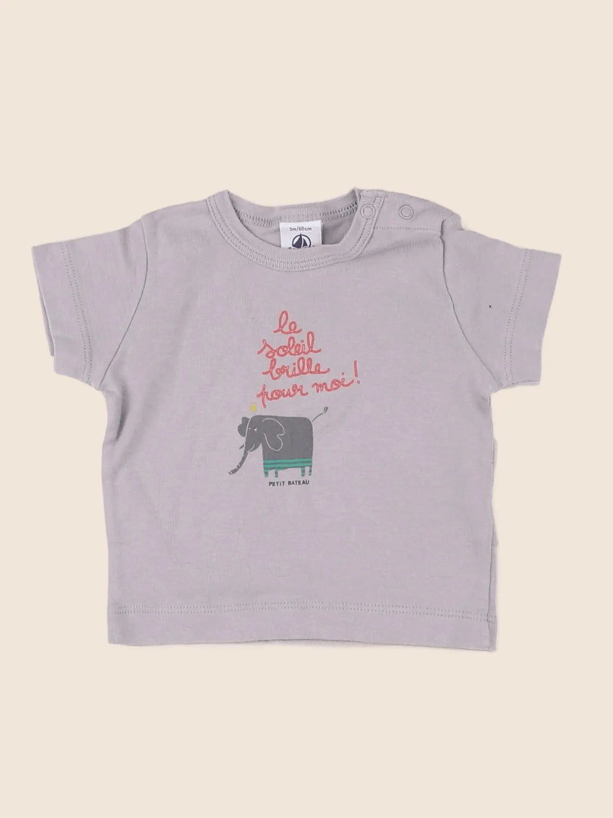 Petit Bateau - tee-shirt gris - 3 mois