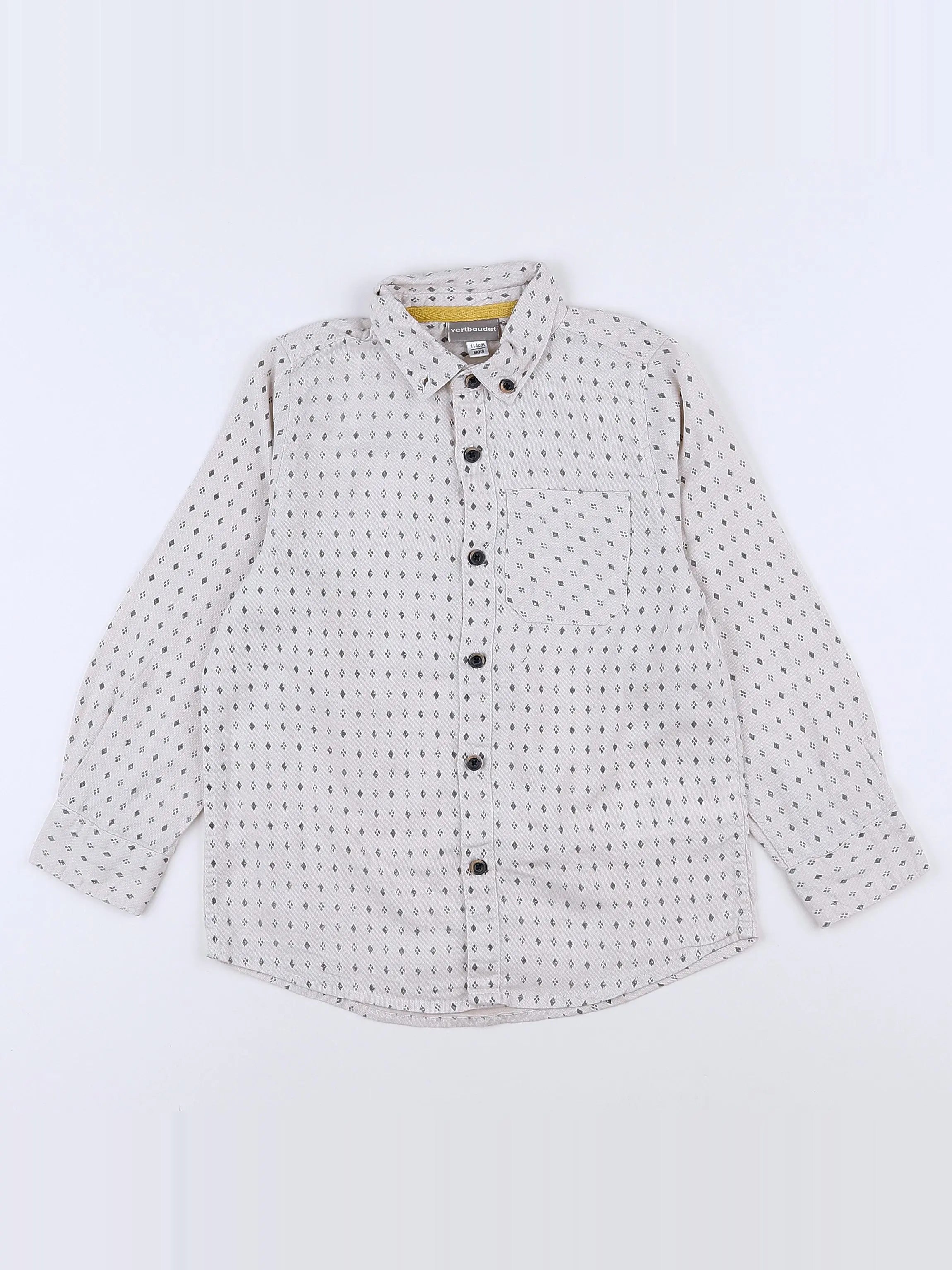 Vertbaudet - chemise beige - 6 ans