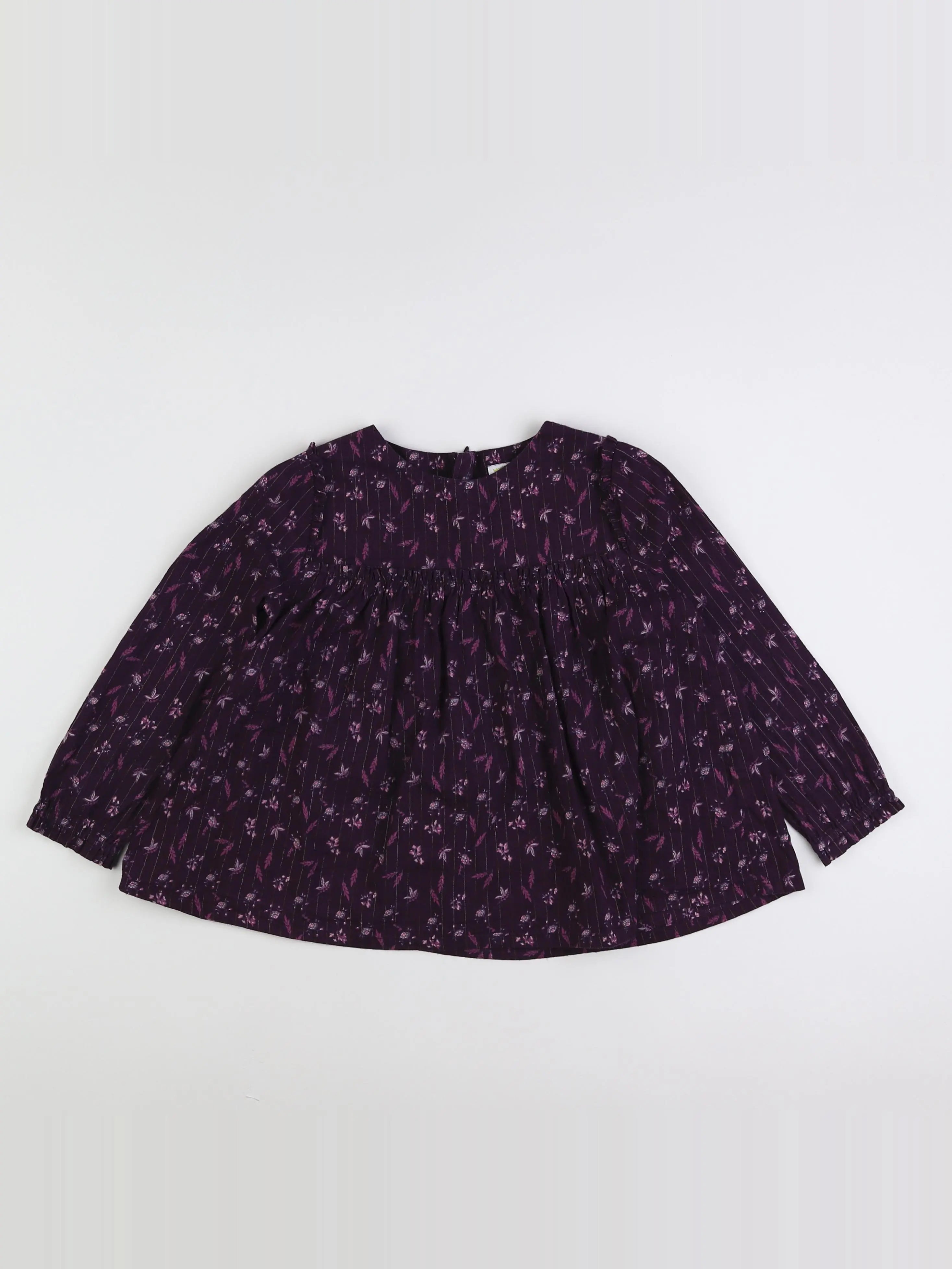 Vertbaudet - blouse violet, or - 6 ans