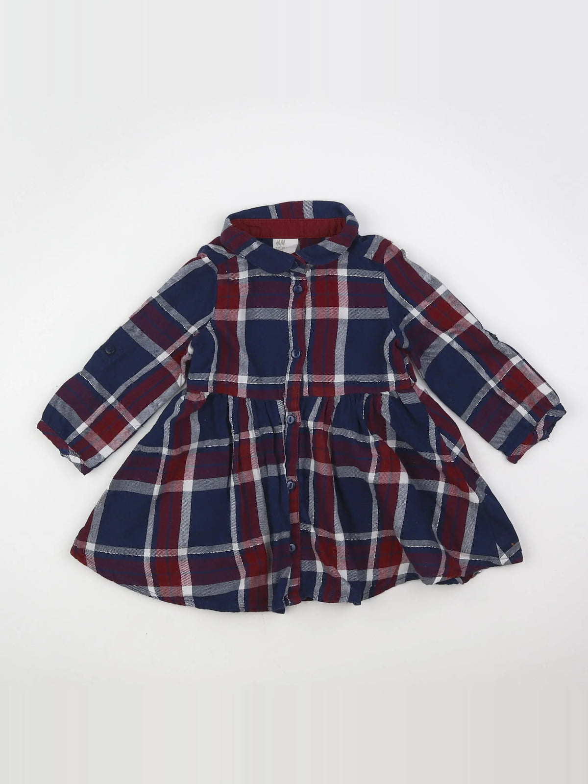 H&M - robe bleu, rouge - 3/6 mois